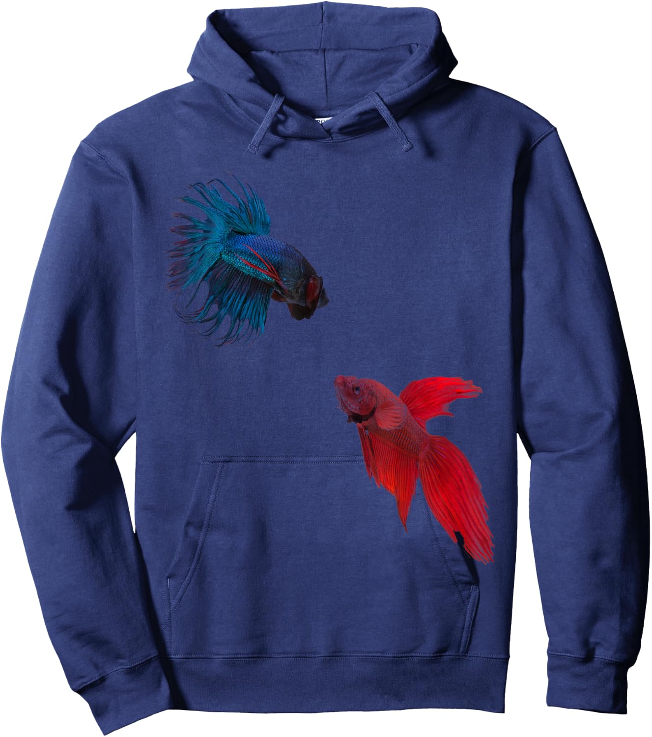 Red VS. Blue Betta Fish, Siamese Fighter Fish Gift Hoodie - Hoodie | Navy
