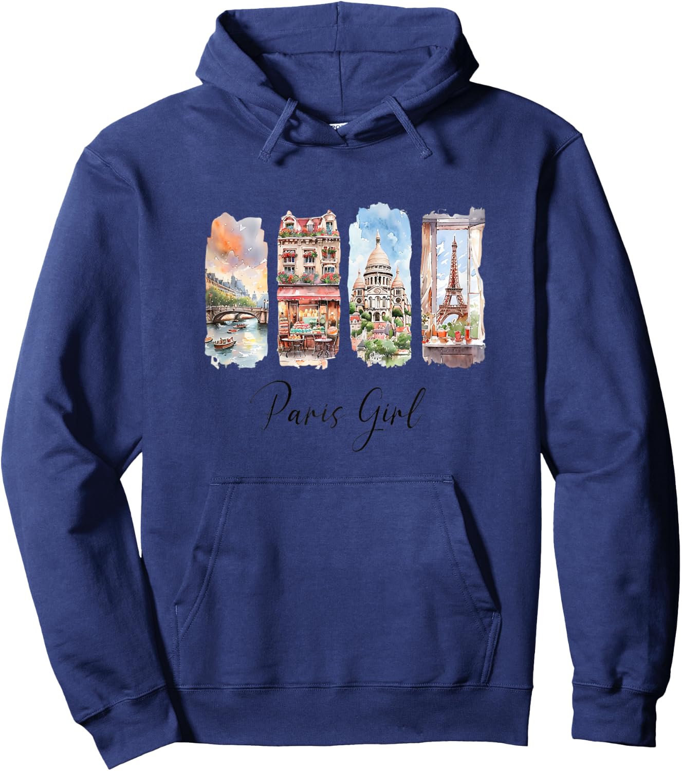 Macaroons, Eiffel Tower and France - Vacances Paris Hoodie - Hoodie | Navy