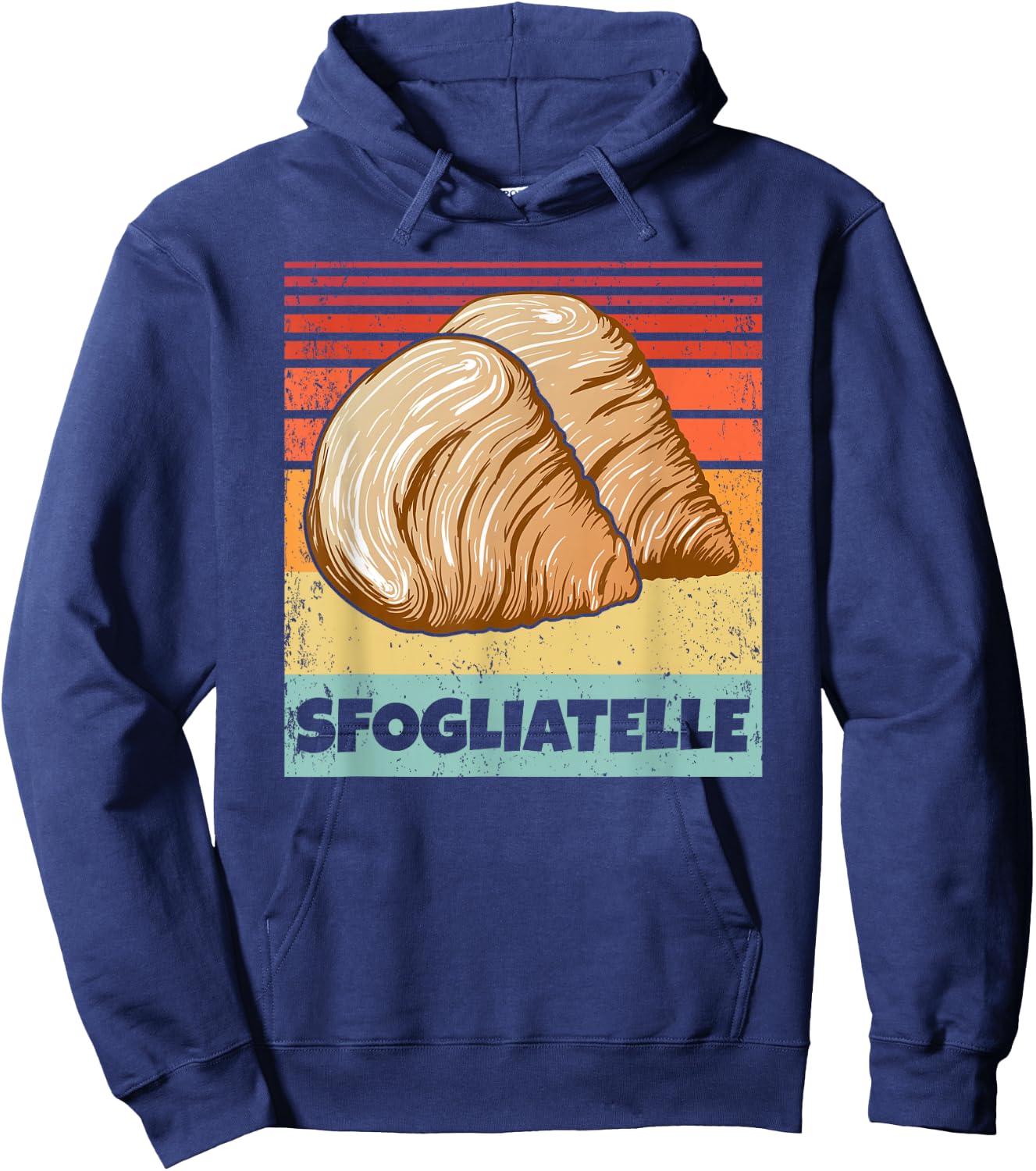Retro Vintage Sfogliatelle | Italian Pastry Graphic Hoodie - Hoodie | Navy