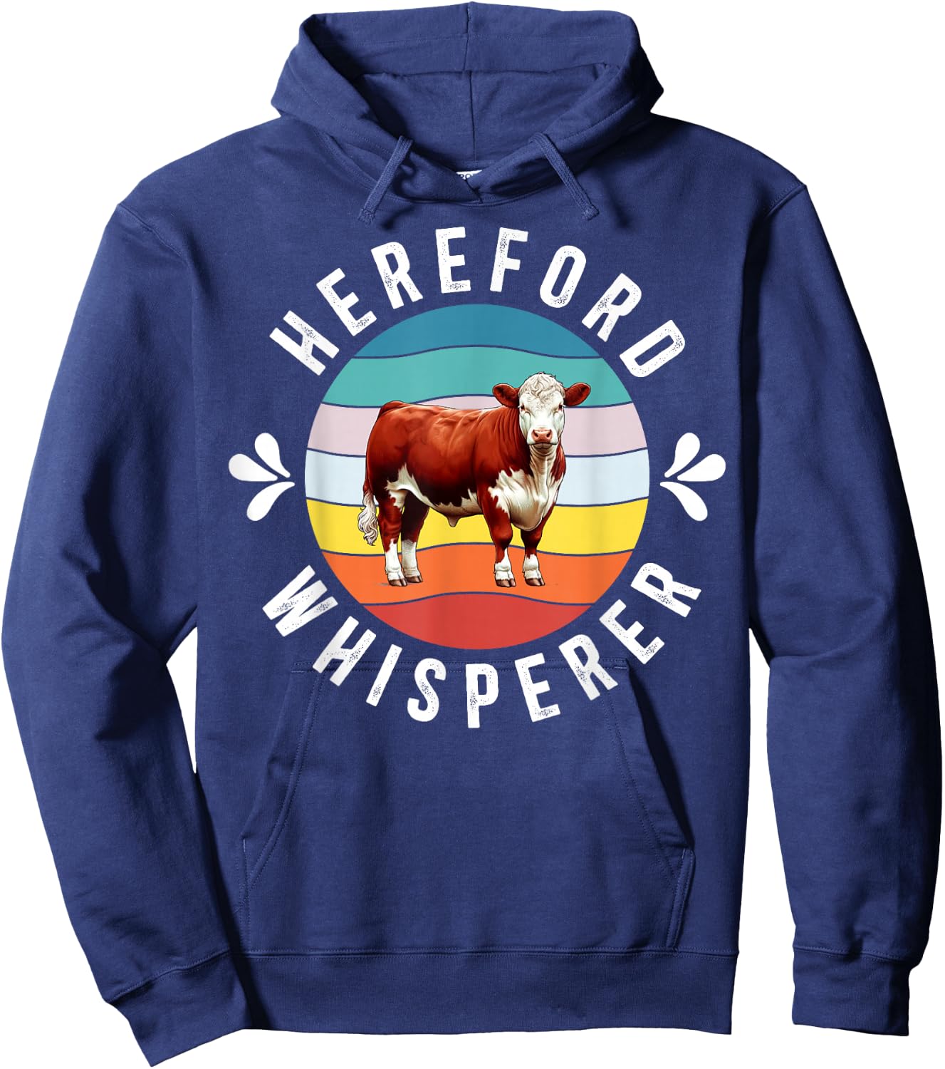Hereford Whisperer Hereford Cow Lover Hereford Cattle Hoodie - Hoodie | Navy