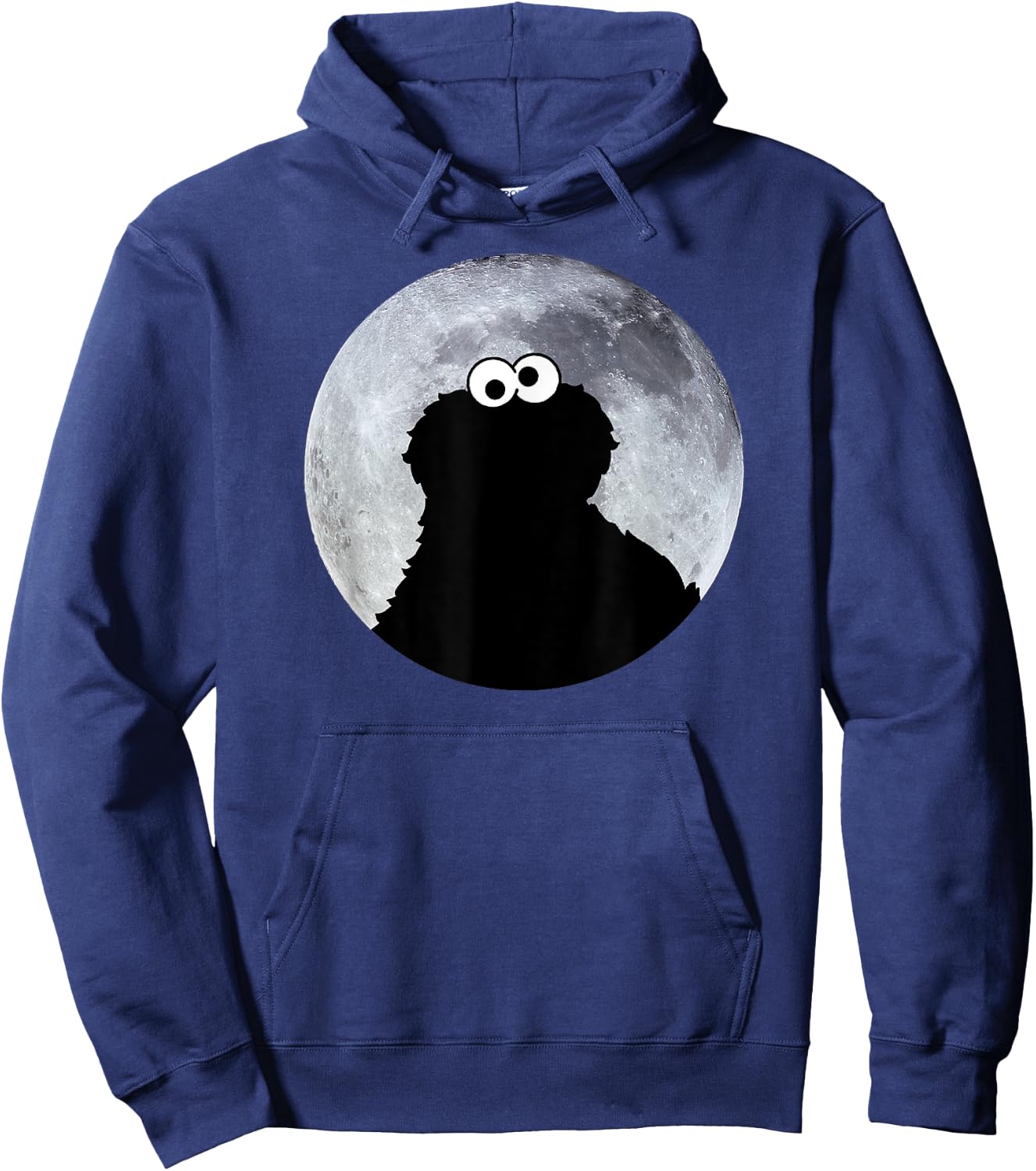 Sesame Street Cookie Monster in Moonlight Shadow Moonnight , black Hoodie - Hoodie | Navy
