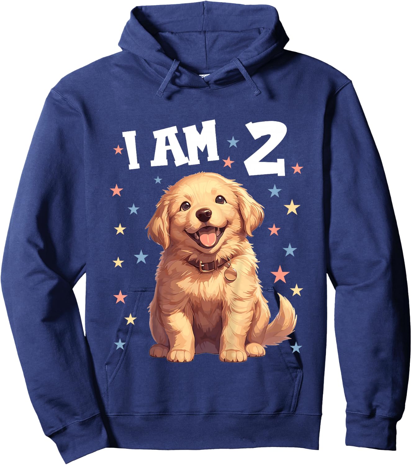 Kids 2 Years old 2th birthday Golden Retrievers Golden Retriever Hoodie - Hoodie | Navy