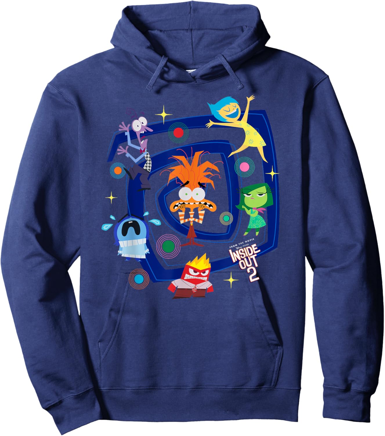 Disney and Pixar's Inside Out 2 Emotional Spiral Anxiety , Black, S Hoodie - Hoodie | Navy