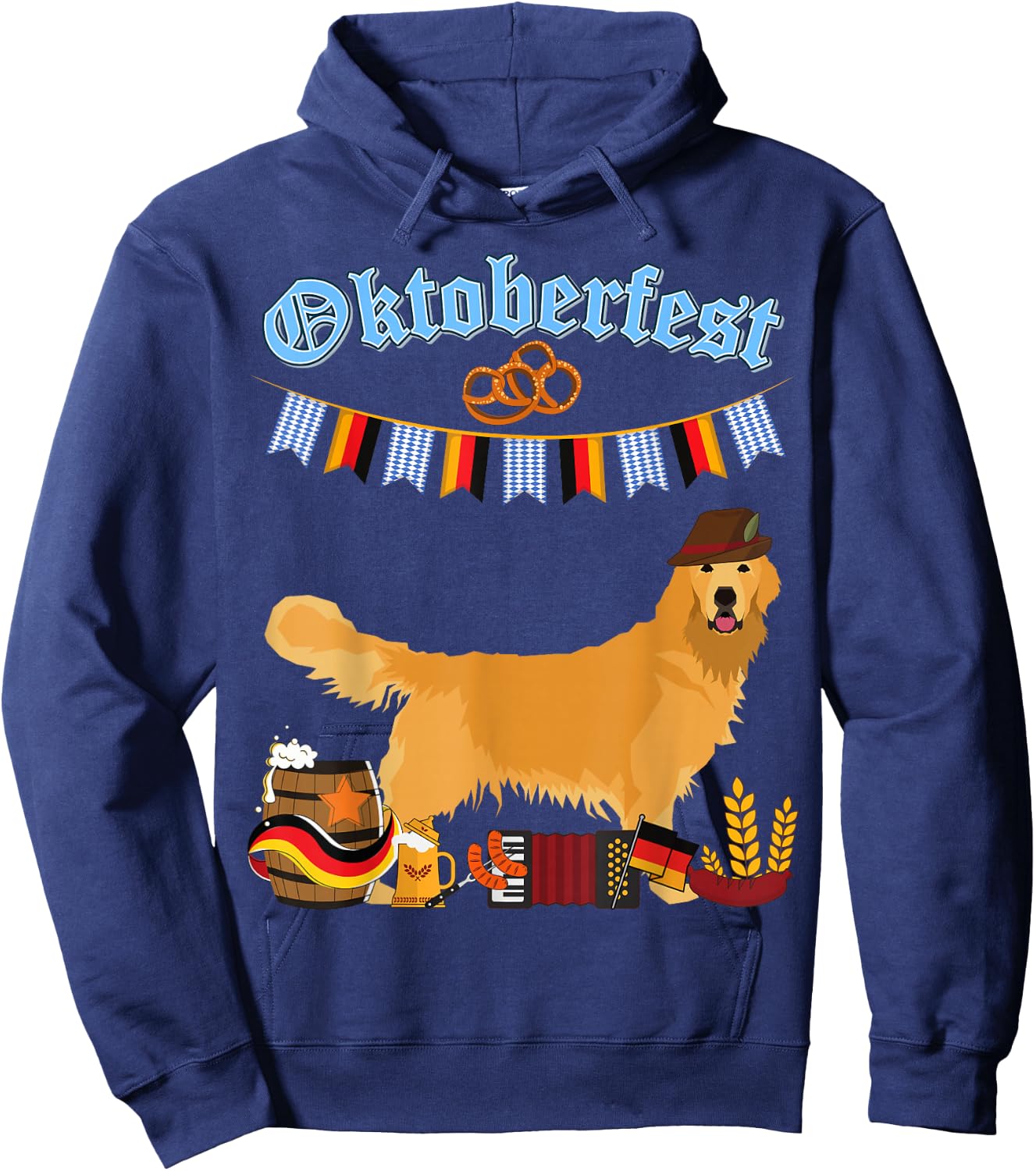 Golden Retriever Oktoberfest Hoodie - Hoodie | Navy