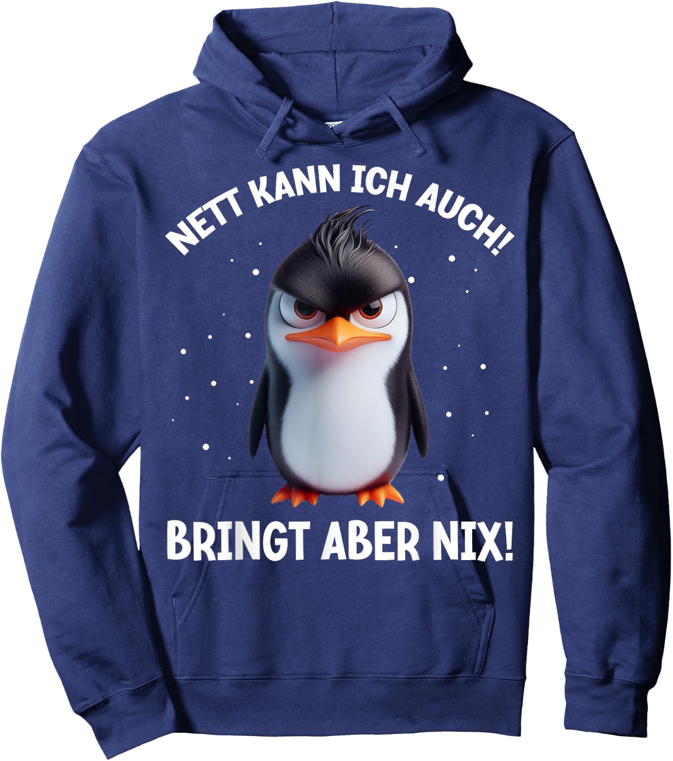 with German Text "Nett kann ich auch!" [German Language], black Hoodie - Hoodie | Navy
