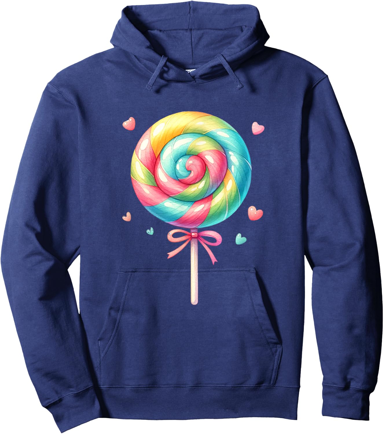 Lollipop Rainbow Candy Kids Girls Cute , black Hoodie - Hoodie | Navy