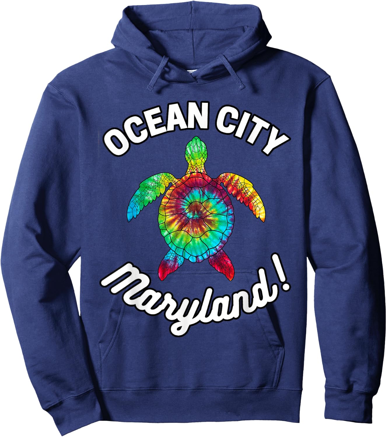 Ocean City Maryland Tie Dye Boho Turtle Turtles MD Hoodie - Hoodie | Navy