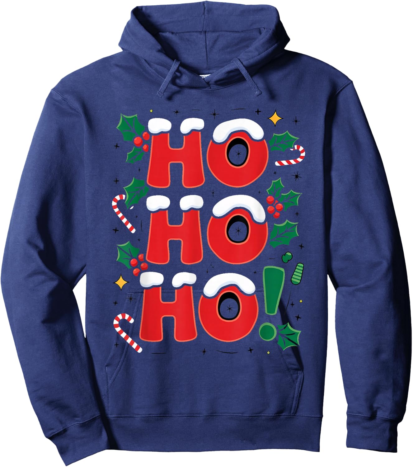 Happy "Ho Ho Ho" to Celebrate Christmas , Black, S Hoodie - Hoodie | Navy