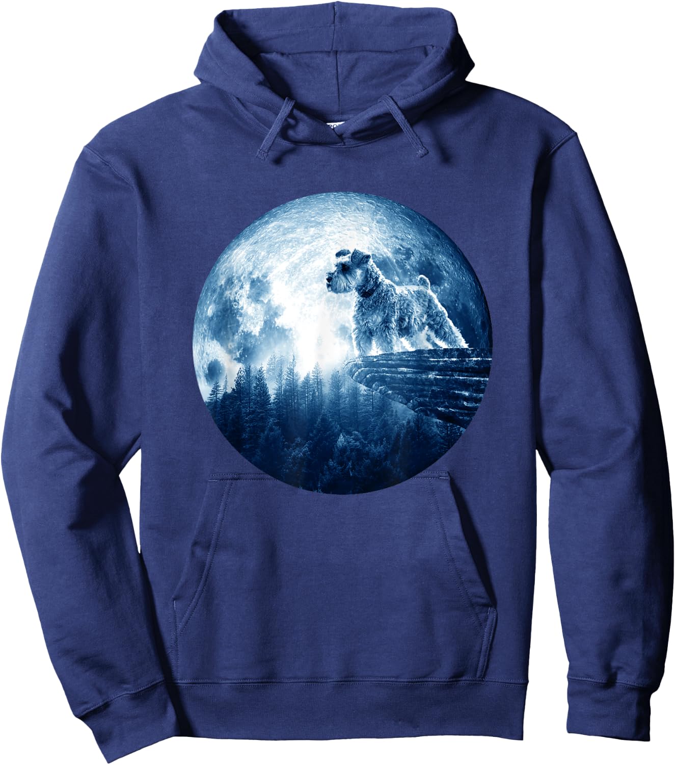 Miniature Schnauzer Dog Moon Dog Mom Dad Dog Lovers Hoodie - Hoodie | Navy