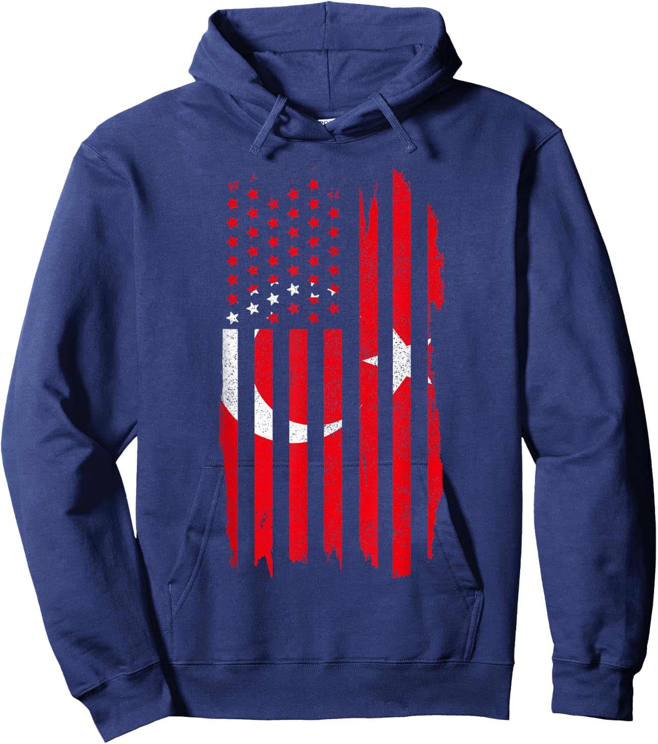 Turkey Pride Turkish American Flag Roots Heritage Turkiye Hoodie - Hoodie | Navy