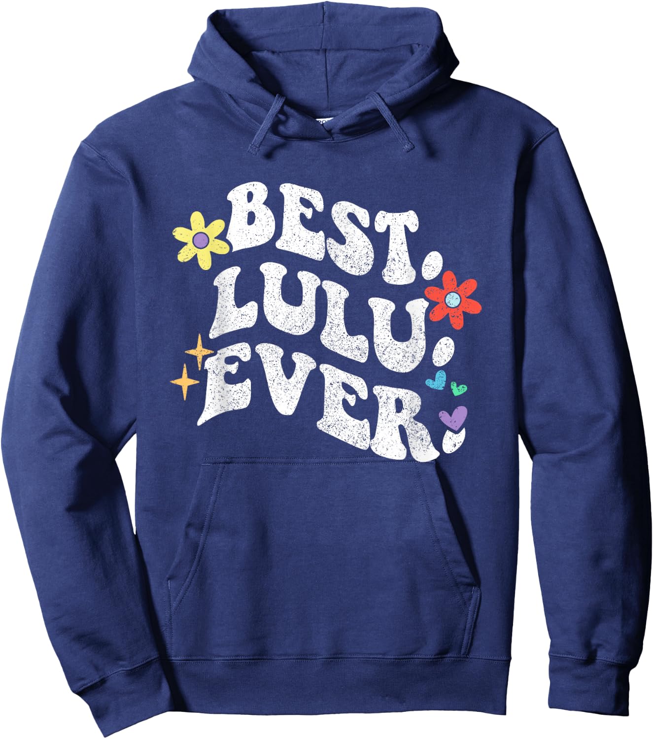 Retro Groovy Best Lulu Ever Name Mother's Day Daughter Hoodie - Hoodie | Navy