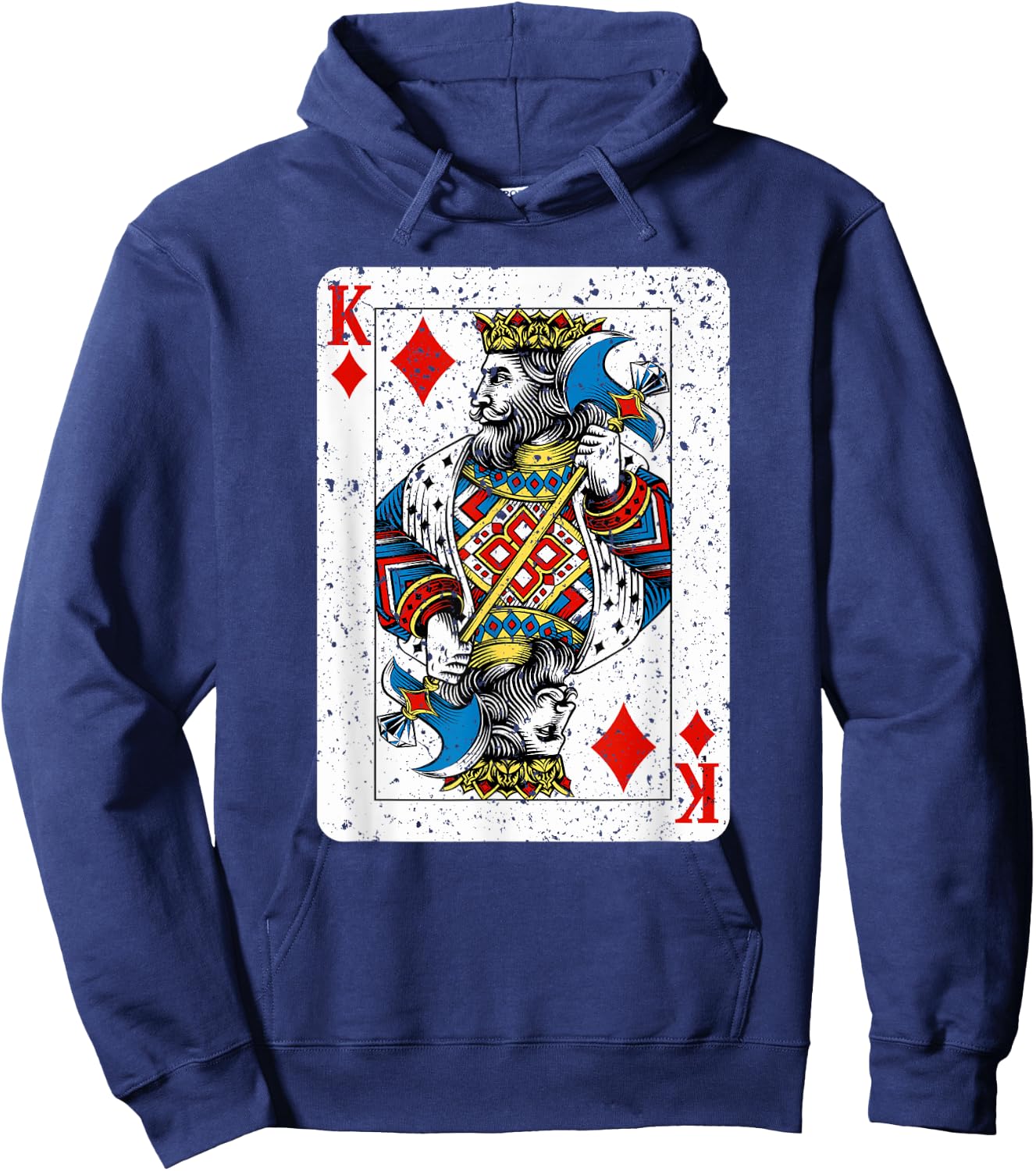King of Diamonds Deck of Playing Cards Vintage Retro Style Hoodie - Hoodie | Navy