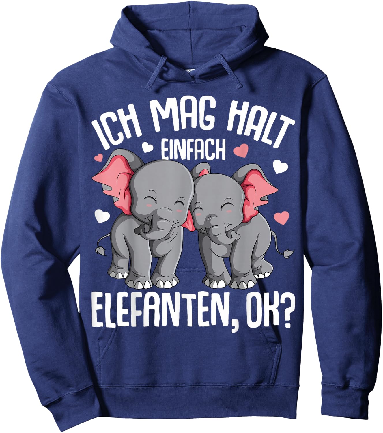 Ich mag halt Elefanten Damen Kinder Hoodie - Hoodie | Navy