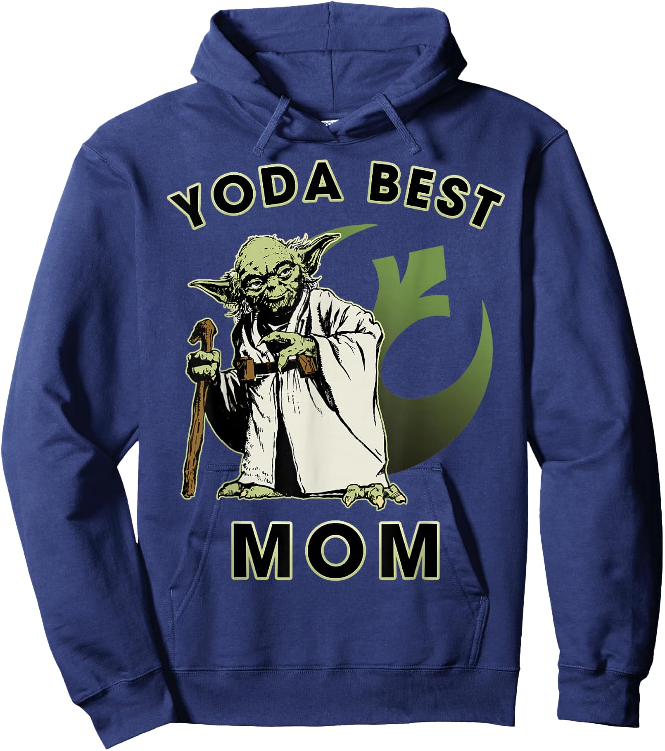 Star Wars Yoda Best Mom Rebel Logo Hoodie - Hoodie | Navy