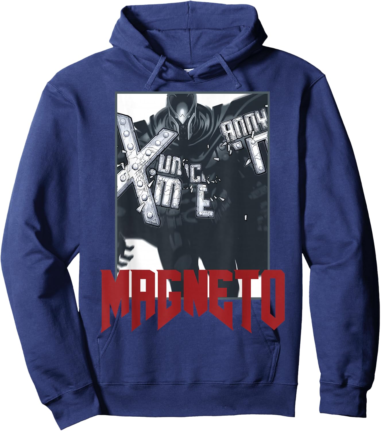 Marvel X-Men Magneto Uncanny Magnetic Poster Graphic Hoodie - Hoodie | Navy