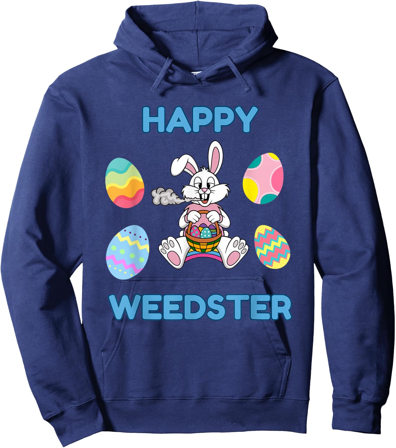 Funny Easter 4/20 Happy Weedster - Stoned Easter Bunny Hoodie - Hoodie | Navy