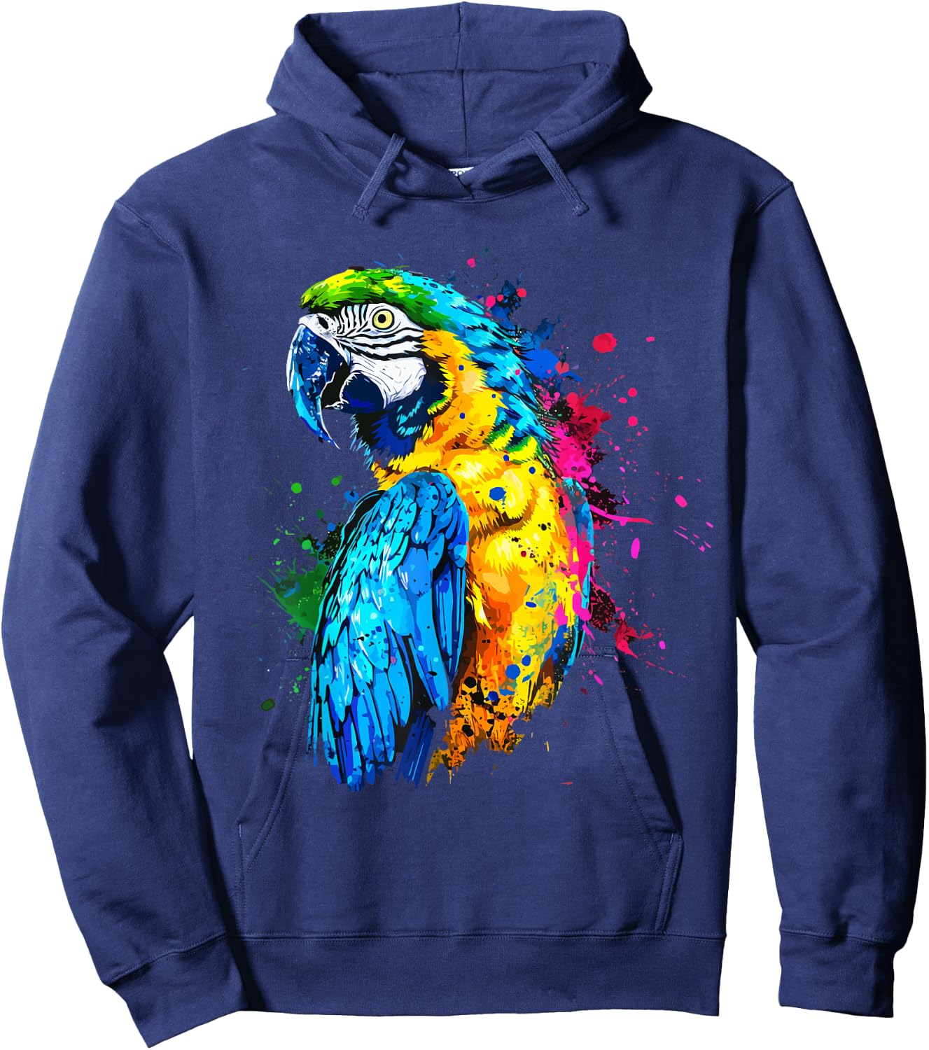 Colorful Parrot Watercolor Hoodie - Hoodie | Navy