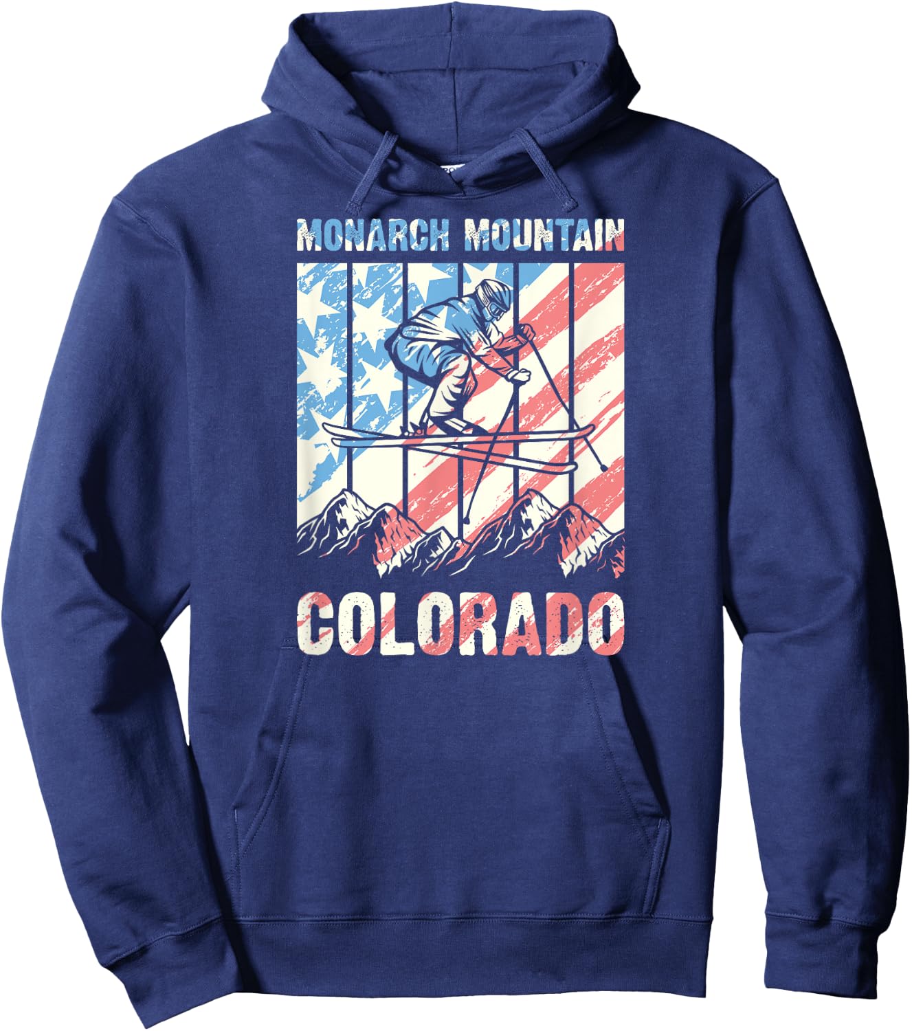 Matching Retro Mountain Skiing Loveland Monarch Mountain Hoodie - Hoodie | Navy