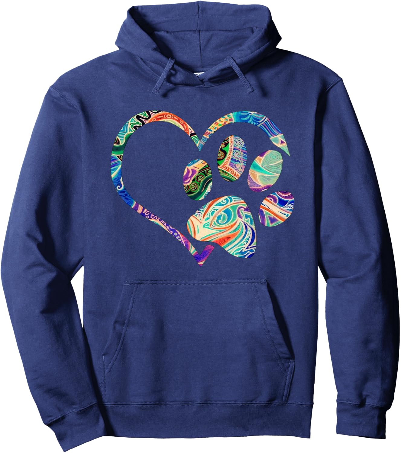 Animal Rescue Shirt Dog Paw Print Tie Dye Rainbow Dog Love Men Women Girls Kids Hoodie - Hoodie | Navy
