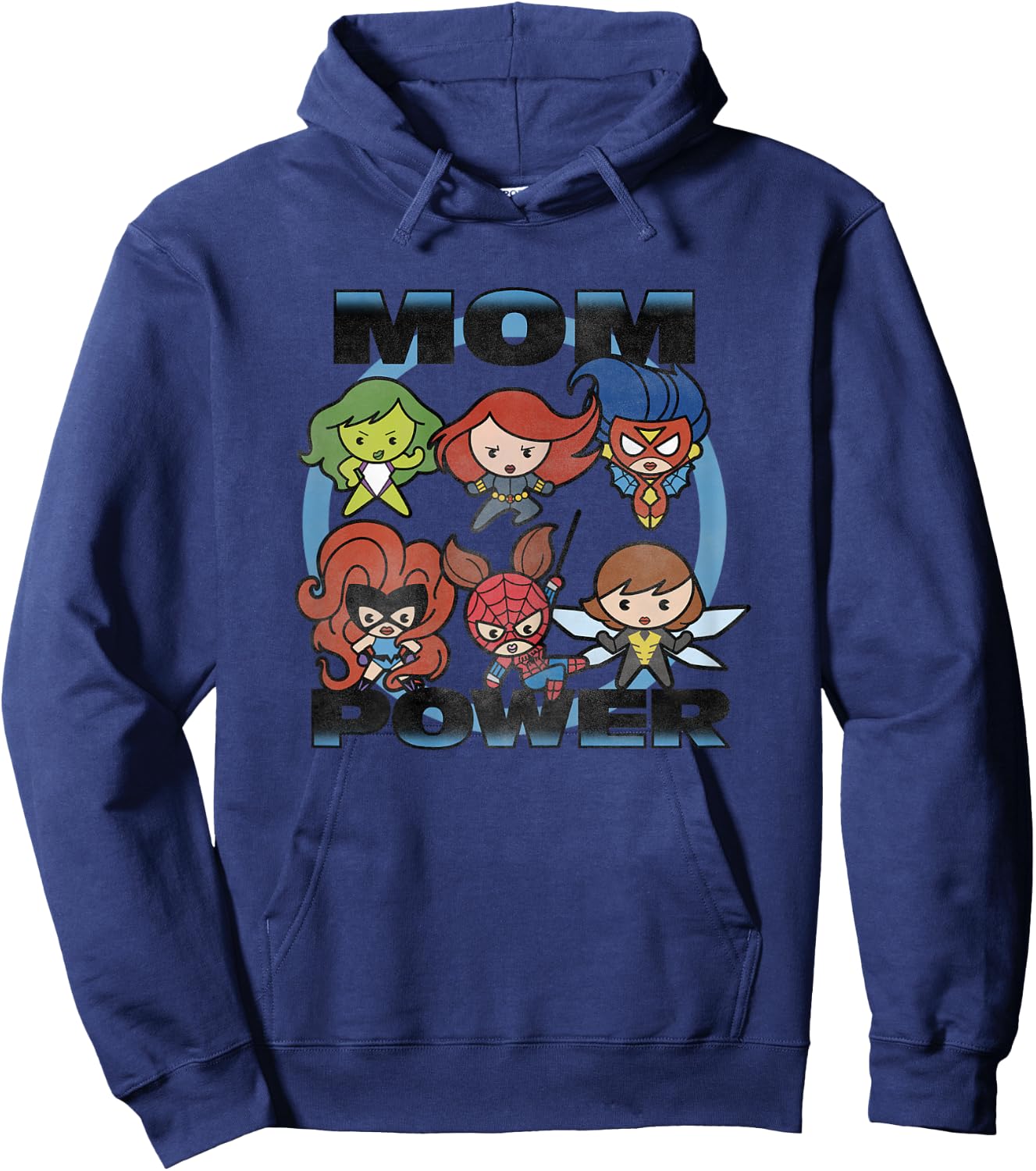 Marvel Avengers Mother's Day Mom Power Cartoon Chest Logo Hoodie - Hoodie | Navy