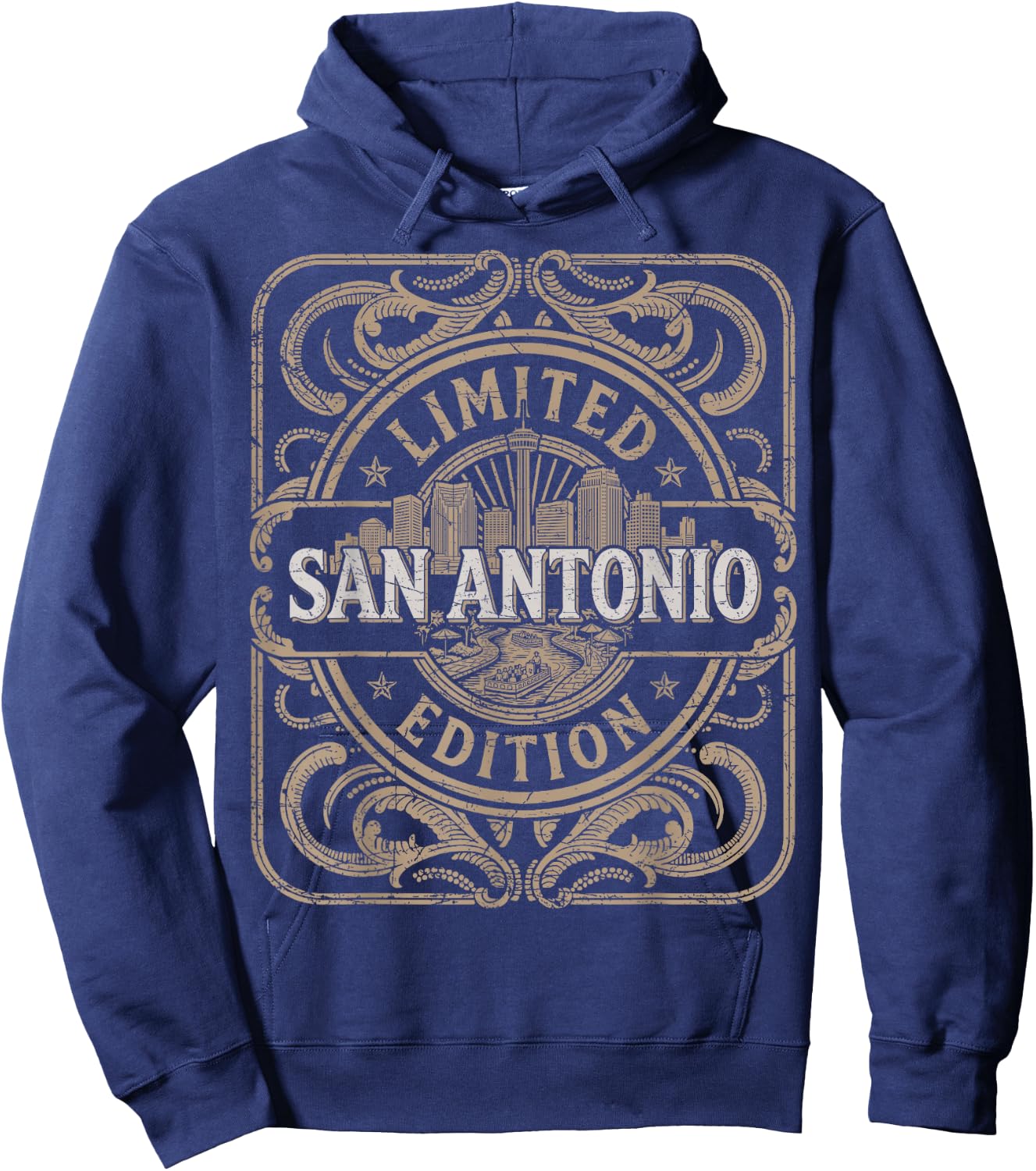 San Antonio Vintage San Antonio Texas Hoodie - Hoodie | Navy