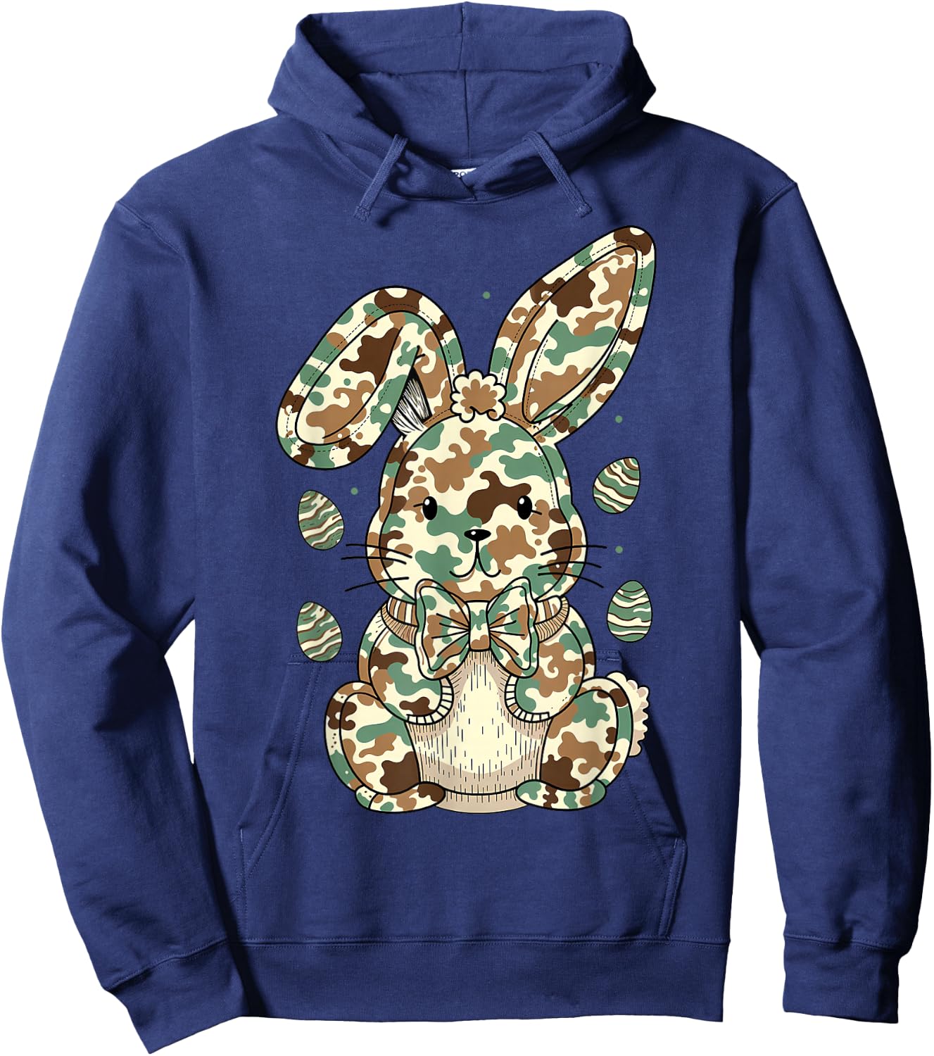 Eggs Hunter Bunny Camo Funny Rabbit Happy Easter Camouflage Hoodie - Hoodie | Navy