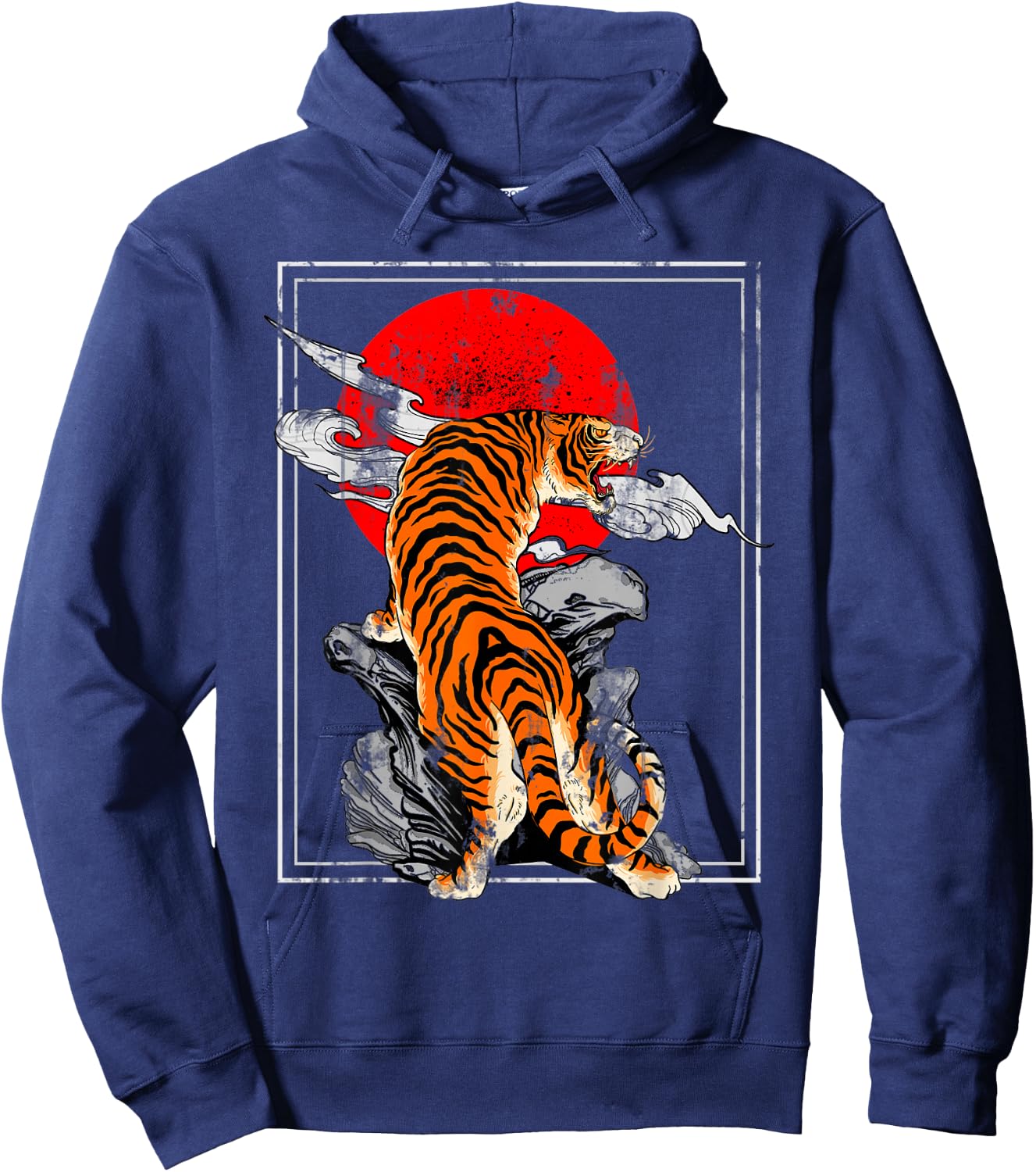 Powerful Asian Animal Tiger Hoodie - Hoodie | Navy