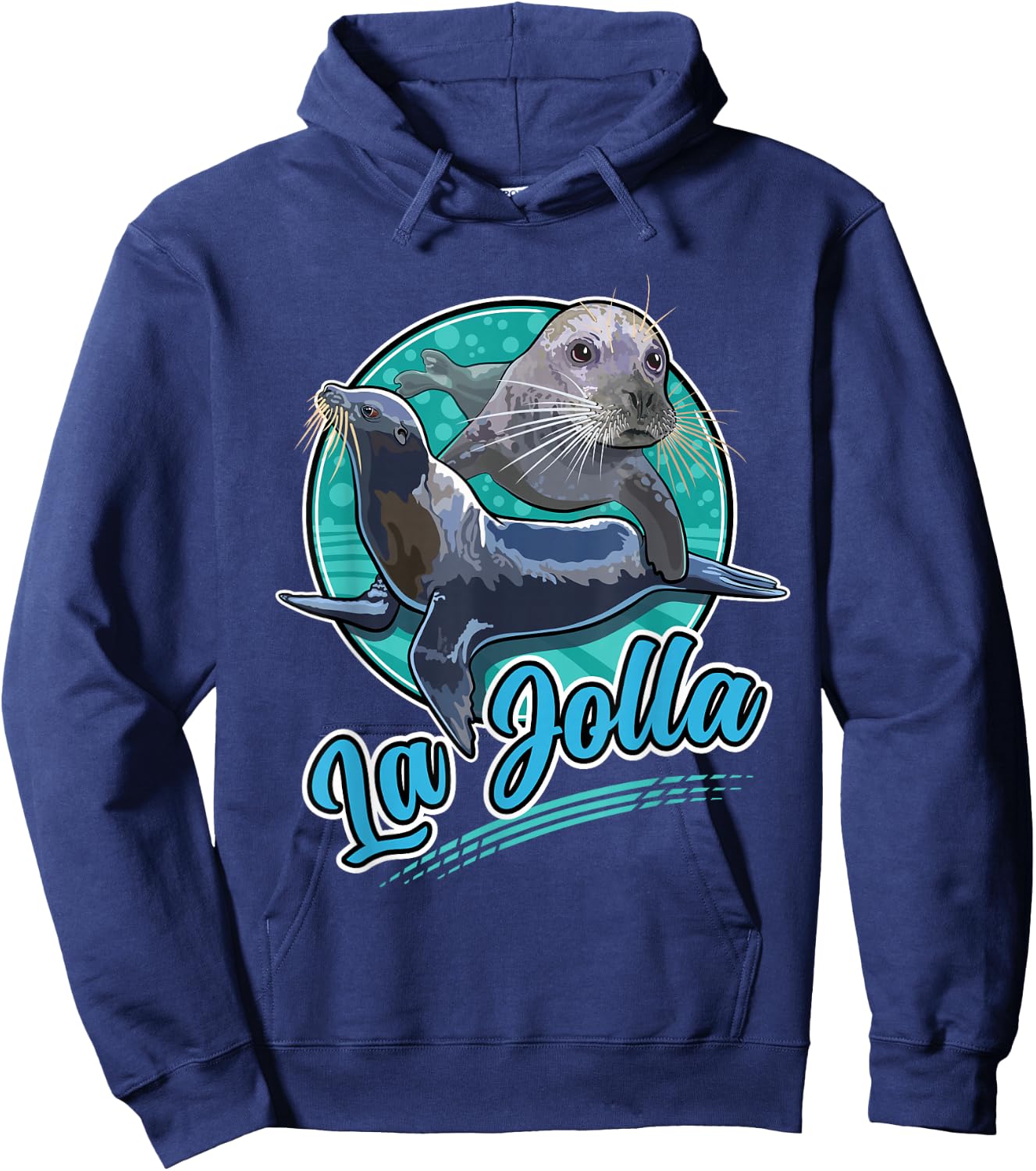 La Jolla California Seal and Sea Lion Cove Beach San Diego Hoodie - Hoodie | Navy