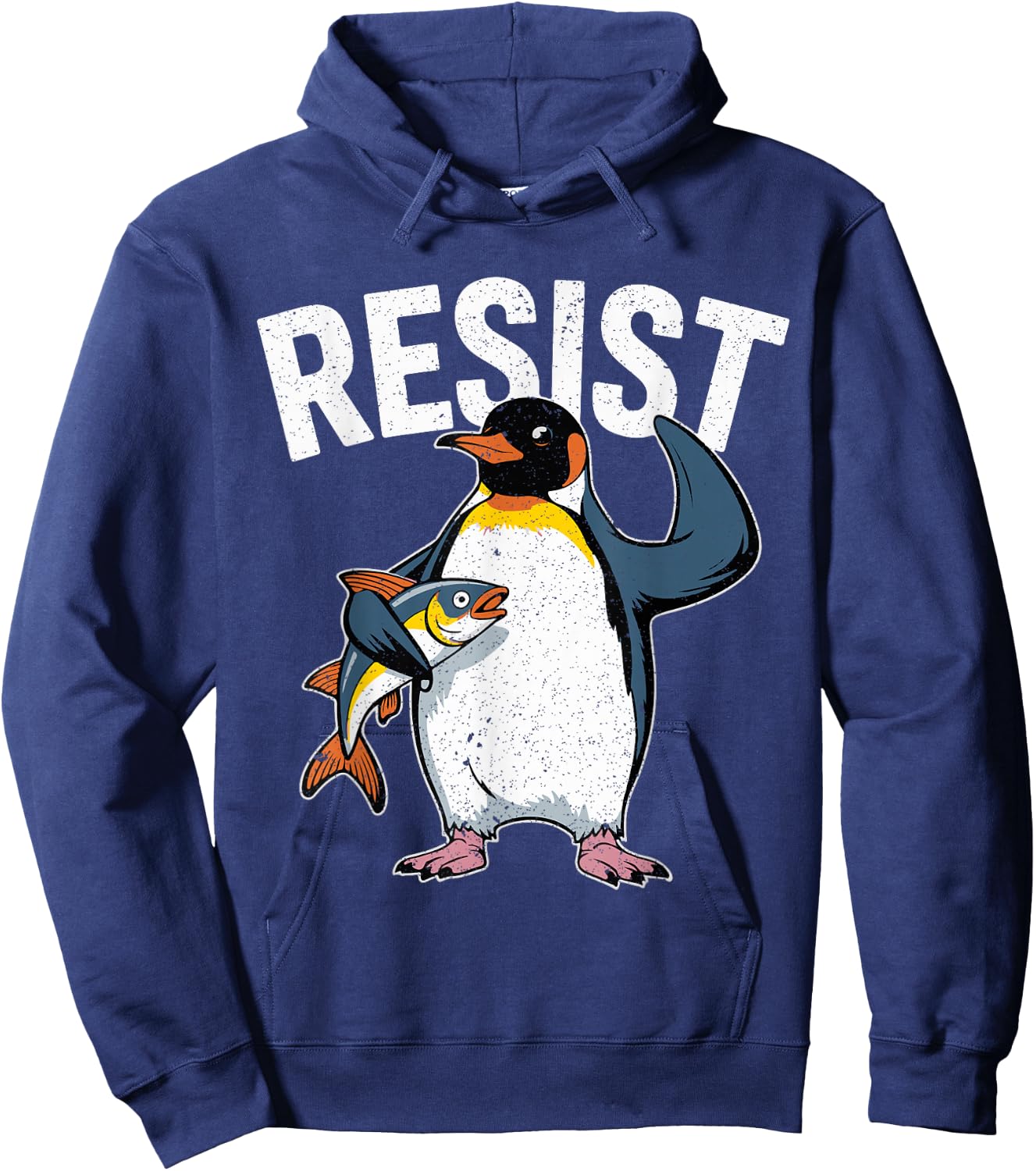Resist Penguin I Stand With The Penguins Funny Tariffs Meme Hoodie - Hoodie | Navy