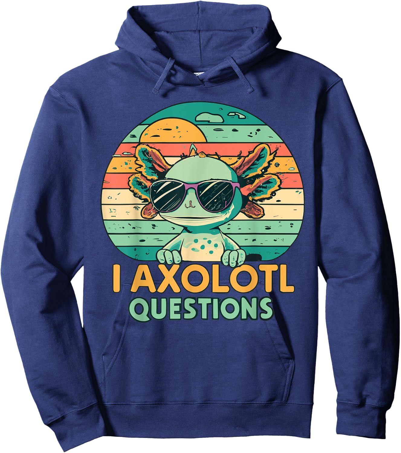 I Axolotl Questions Kids Retro Vintage Hoodie - Hoodie | Navy