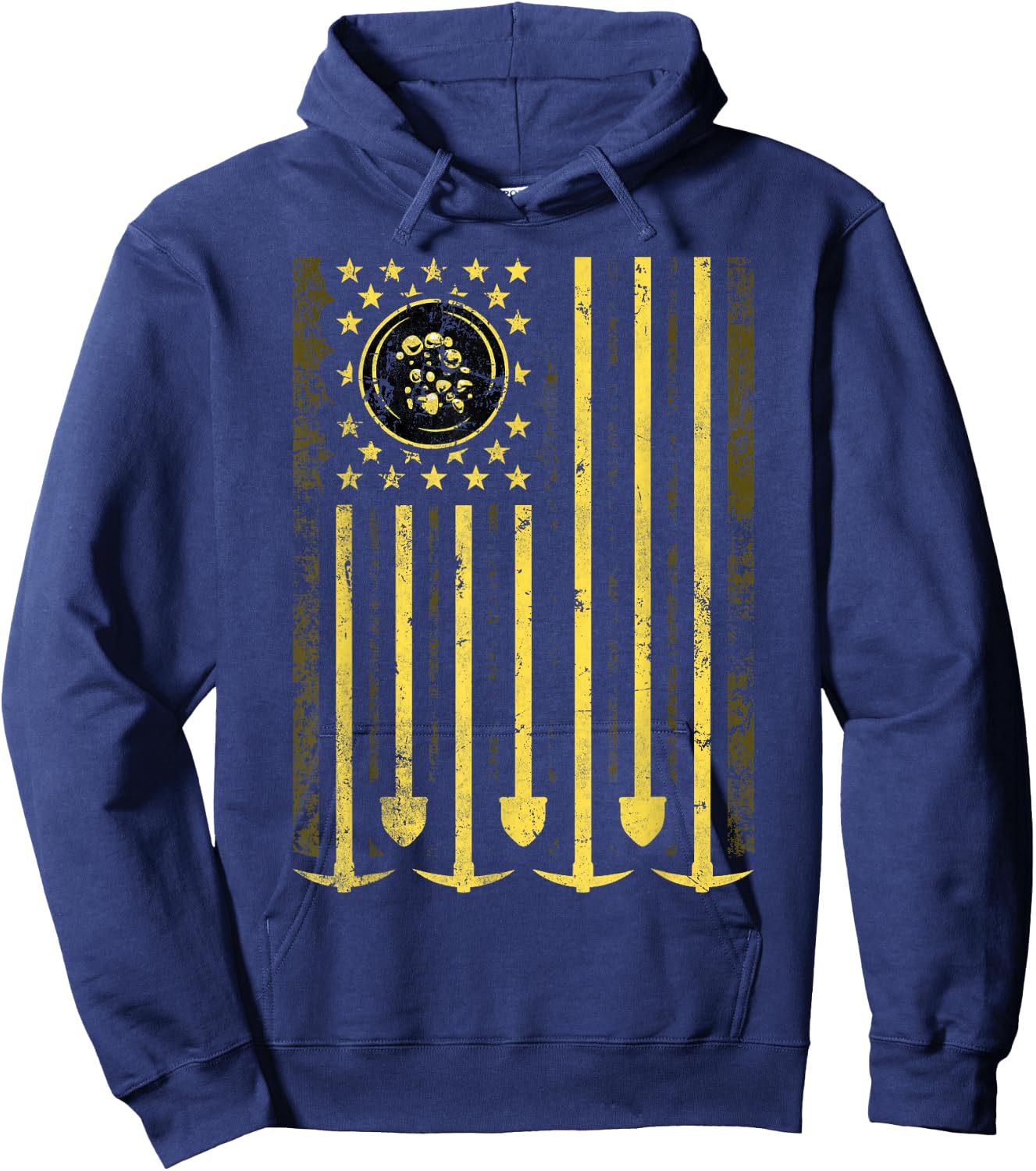 American Flag Gold Prospector Men Hoodie - Hoodie | Navy