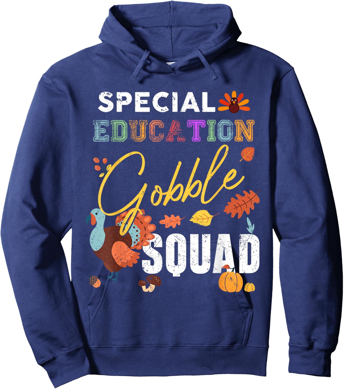 Special Education Gobble Squad Thanksgiving Matching Hoodie - Hoodie | Navy