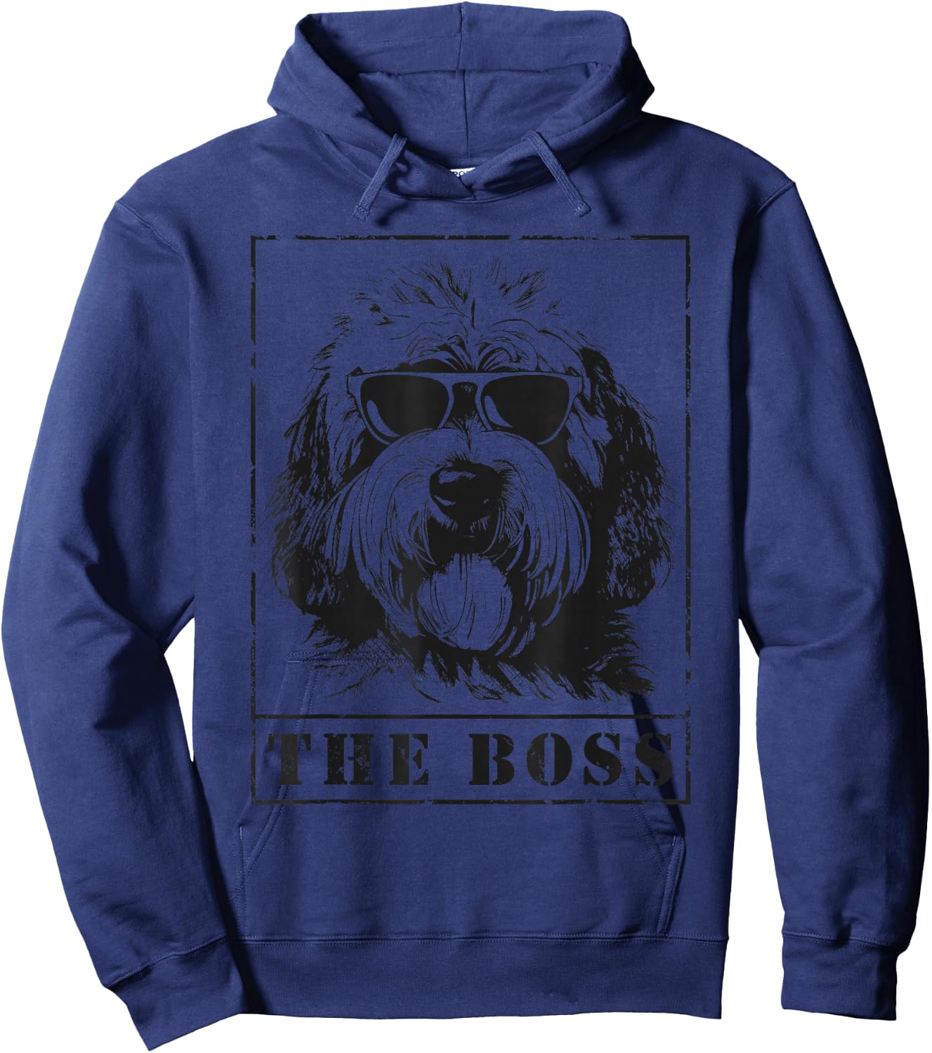 The Funny Old English Sheepdog Boss Mom Dad Dog Lover Hoodie - Hoodie | Navy