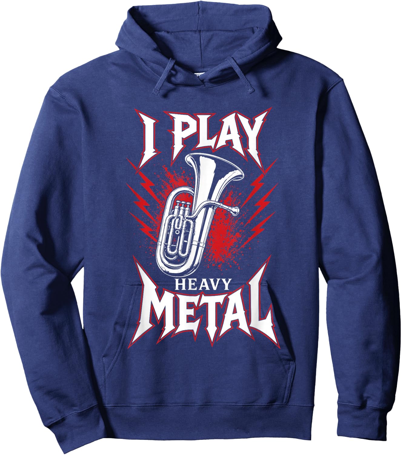 I Play Heavy Metal Tuba Marching Band Music Design Hoodie - Hoodie | Navy