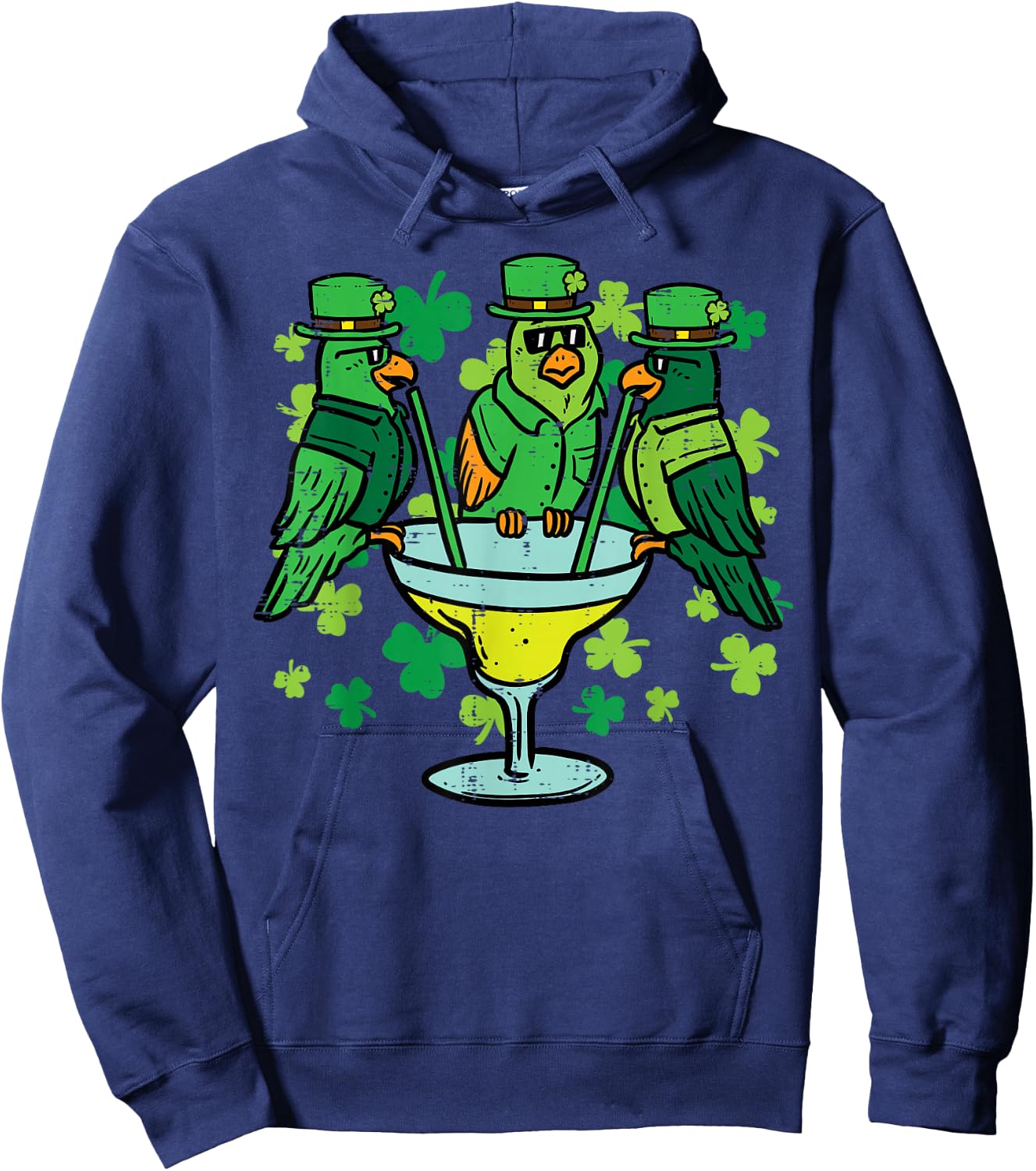 St Patricks Day Parrots Bird Saint Pattys Paddys Irish Women Hoodie - Hoodie | Navy