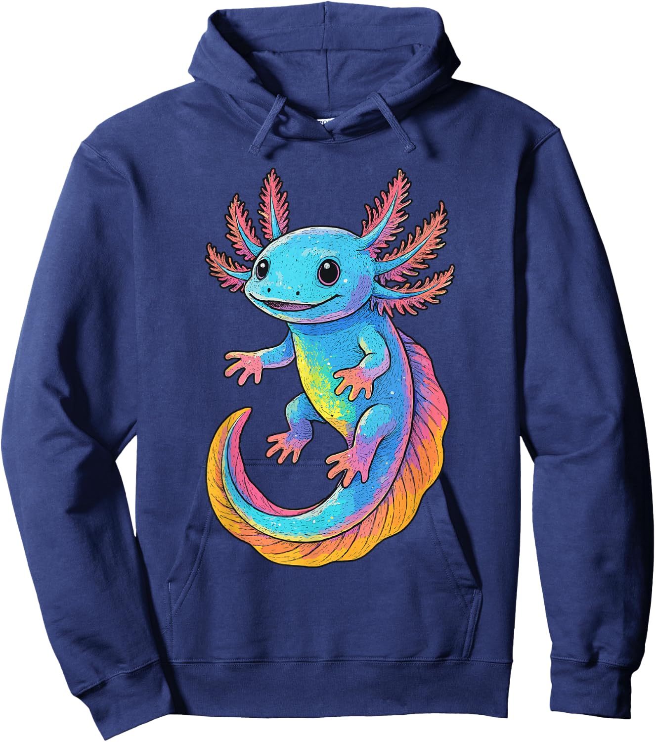 Axolotl | For Girls & Boys | Colorful Anime Axolotl Graphic Hoodie - Hoodie | Navy