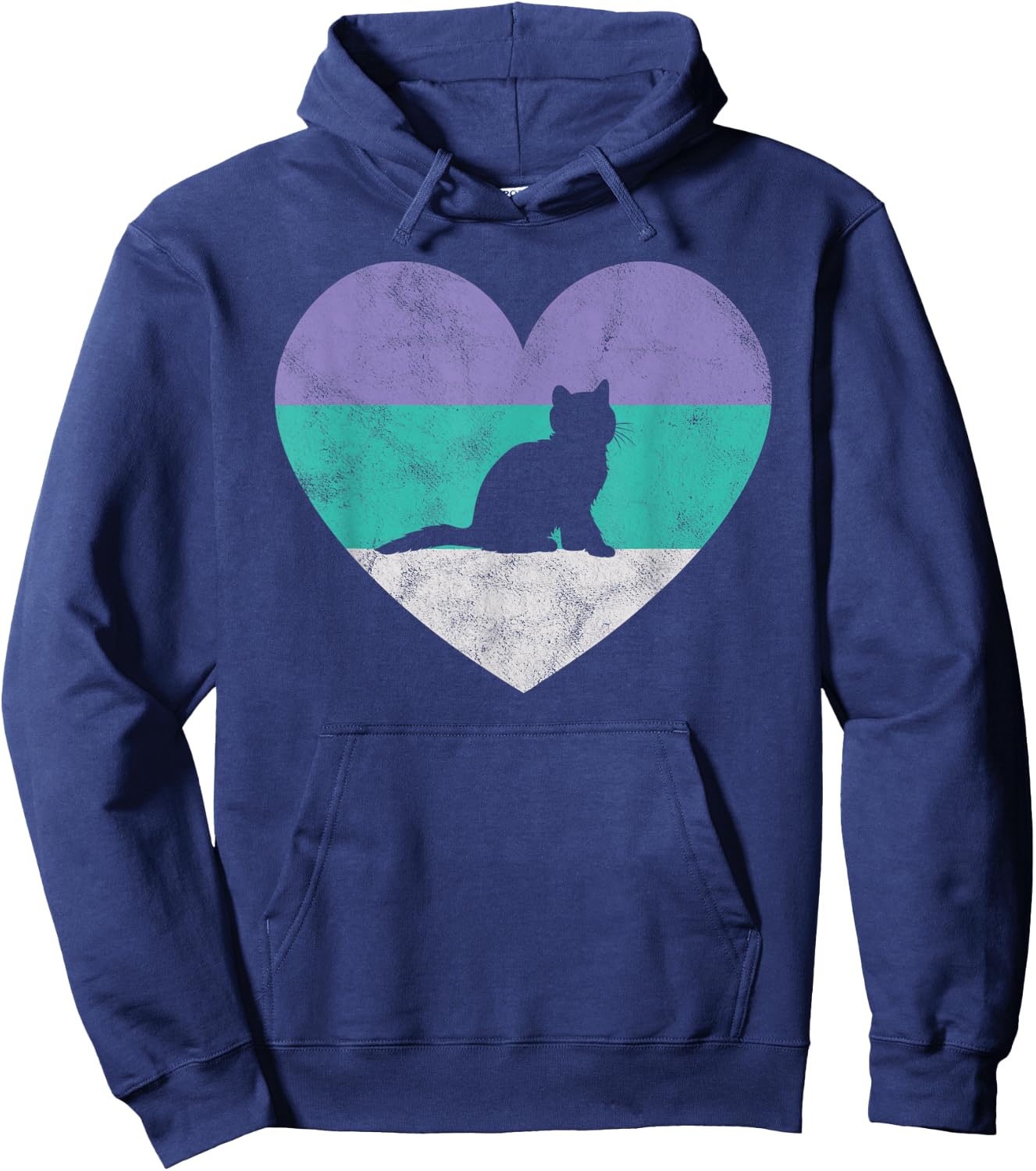 Kitten Gift & Girls Retro Cute Hoodie - Hoodie | Navy