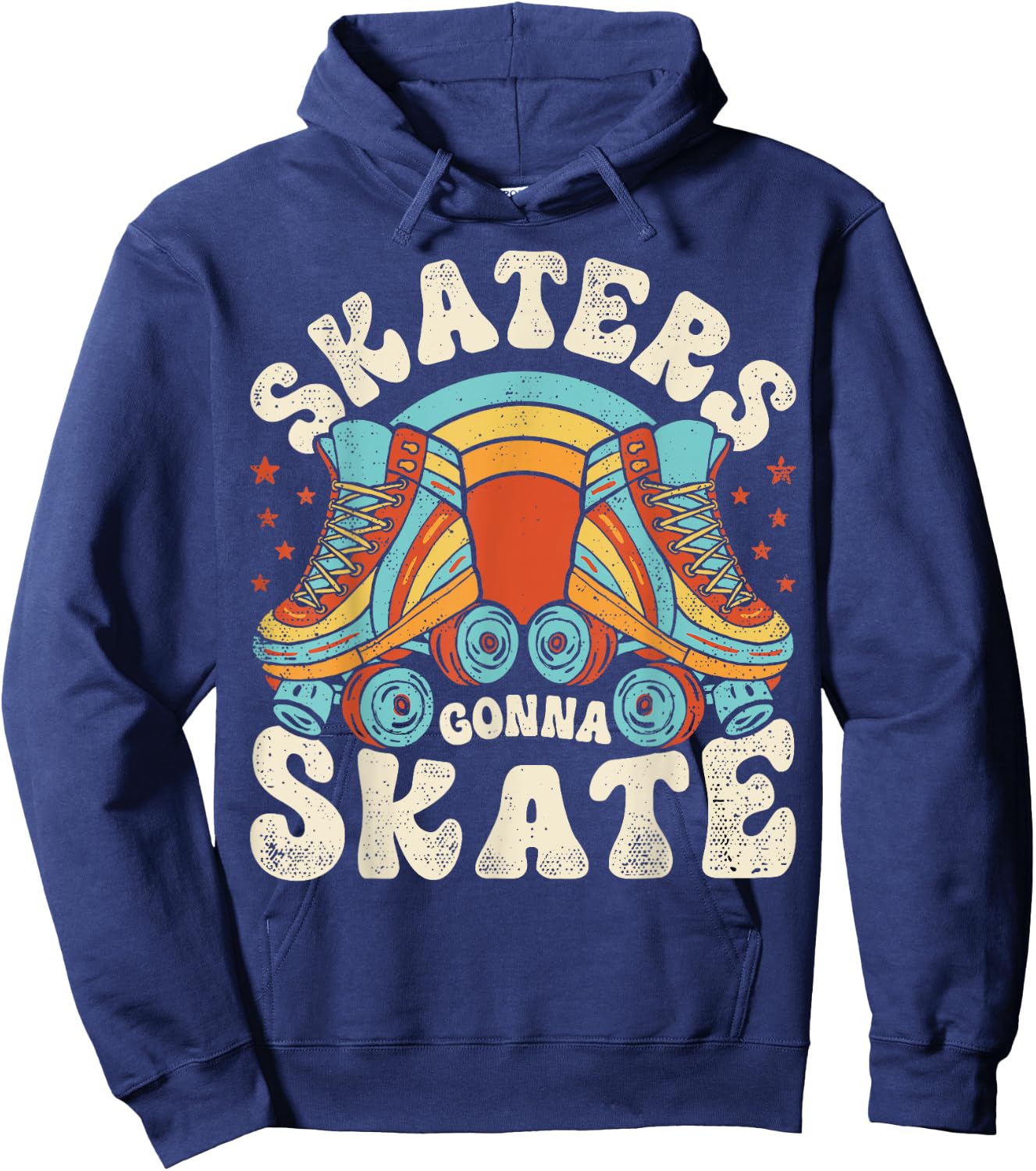 Roller Skating Funny Skaters Gonna Skate Retro 70s 80s Women Hoodie - Hoodie | Navy