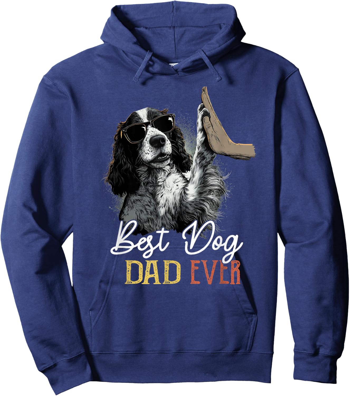 Best English Springer Spaniel Dad Ever Men Dog Fathers Day Hoodie - Hoodie | Navy