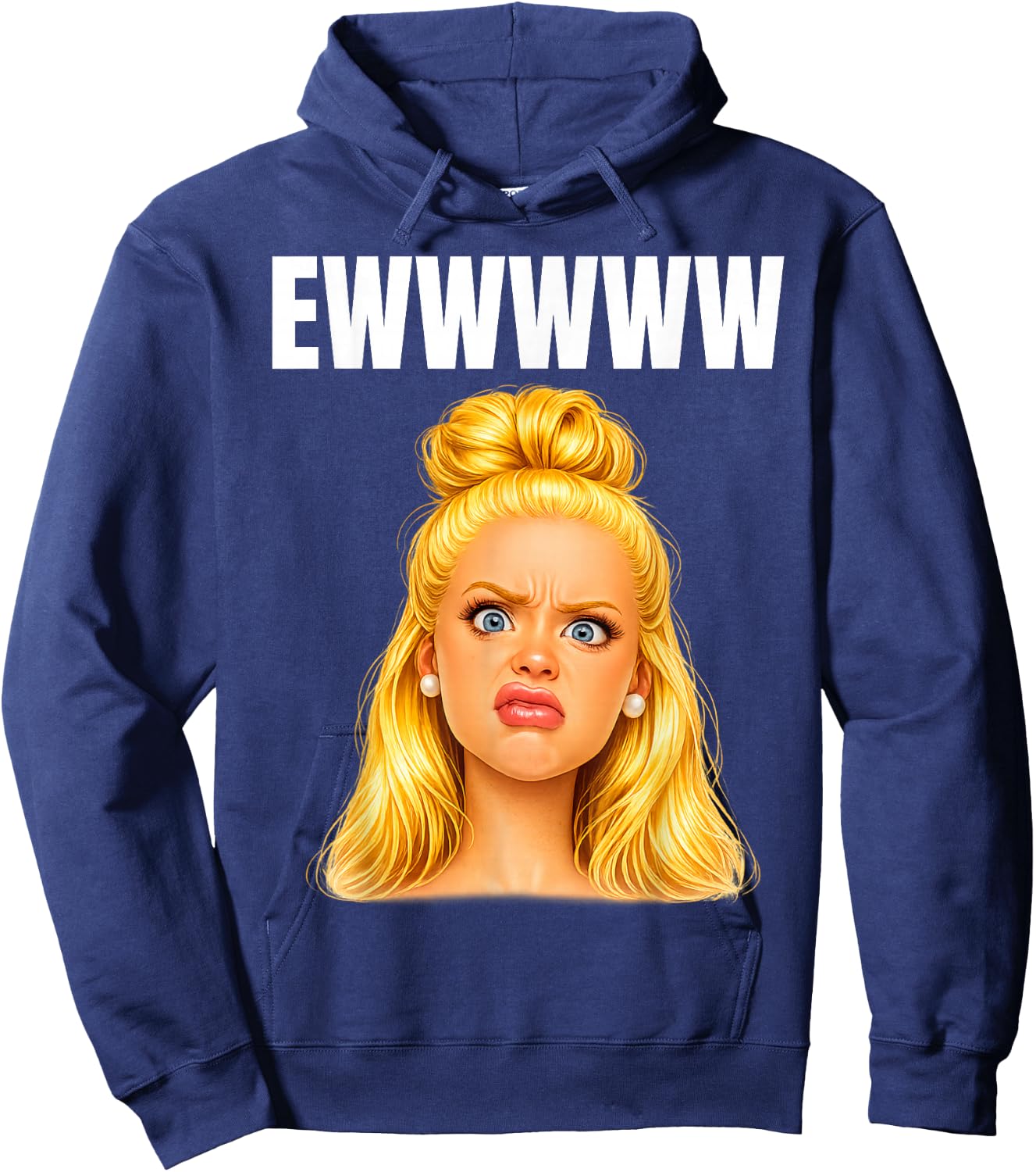 Lustiges Meme Gesicht Doll Face Sarkasmus Design mit Love Hoodie - Hoodie | Navy
