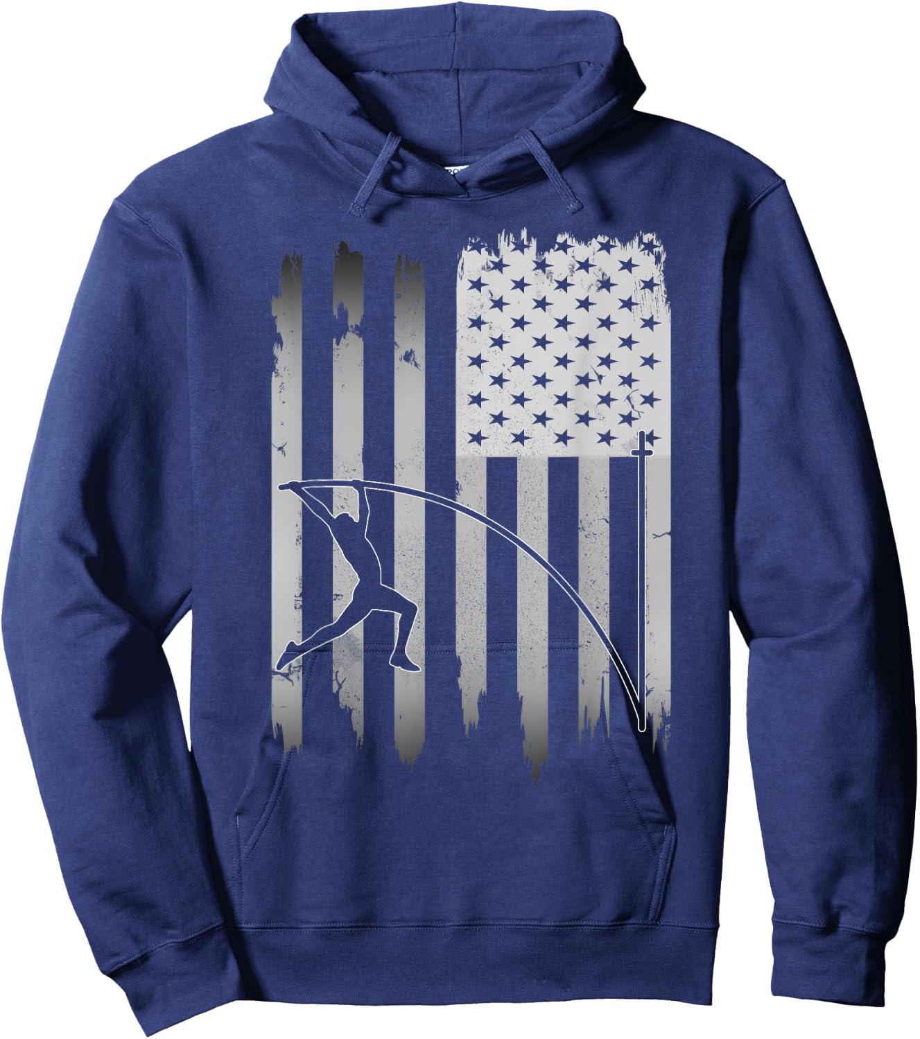 Pole Vault USA American Flag 4th of July Jump Sports Gift Hoodie - Hoodie | Navy