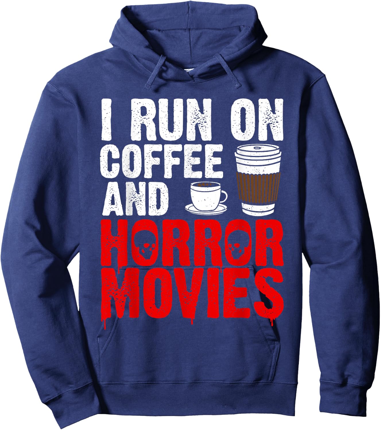 Funny Horror Movie Art Women Coffee Horror Movies Hoodie - Hoodie | Navy