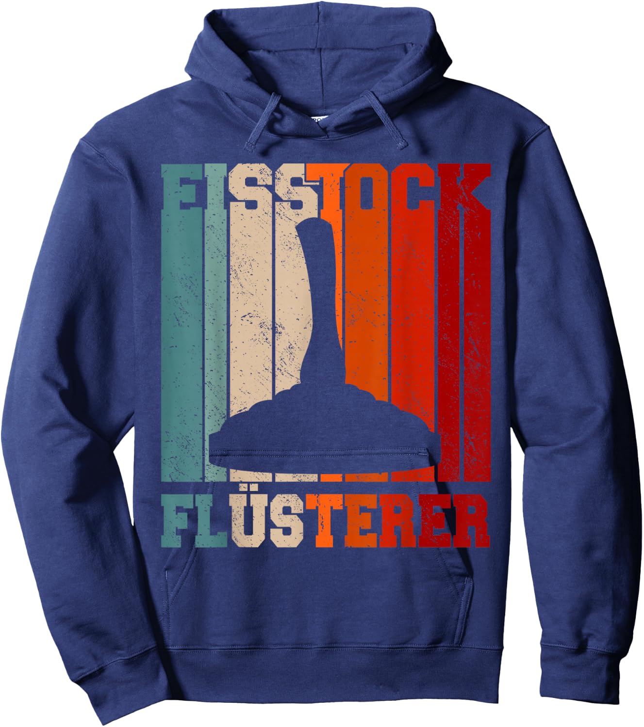 Eisstockschießen | Stick Shooters | Eisstock Whisperer , black Hoodie - Hoodie | Navy