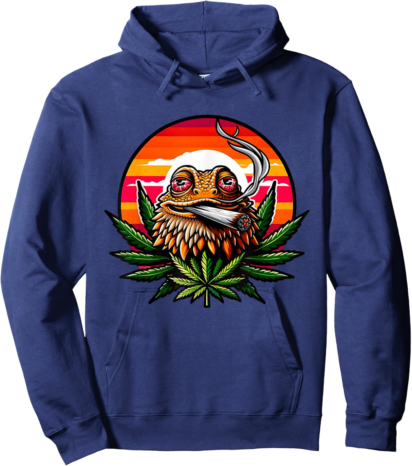 Bearded Dragon Marijuana Cannabis Beardie Reptile Pet Weed Hoodie - Hoodie | Navy