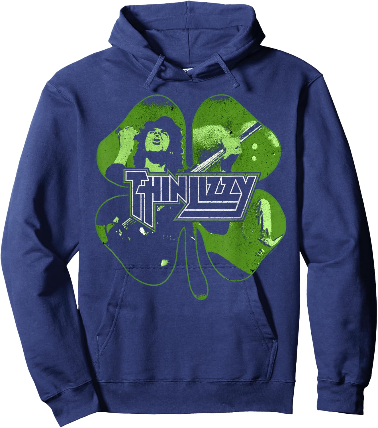 Thin Lizzy - Shamrock Infill , black Hoodie - Hoodie | Navy