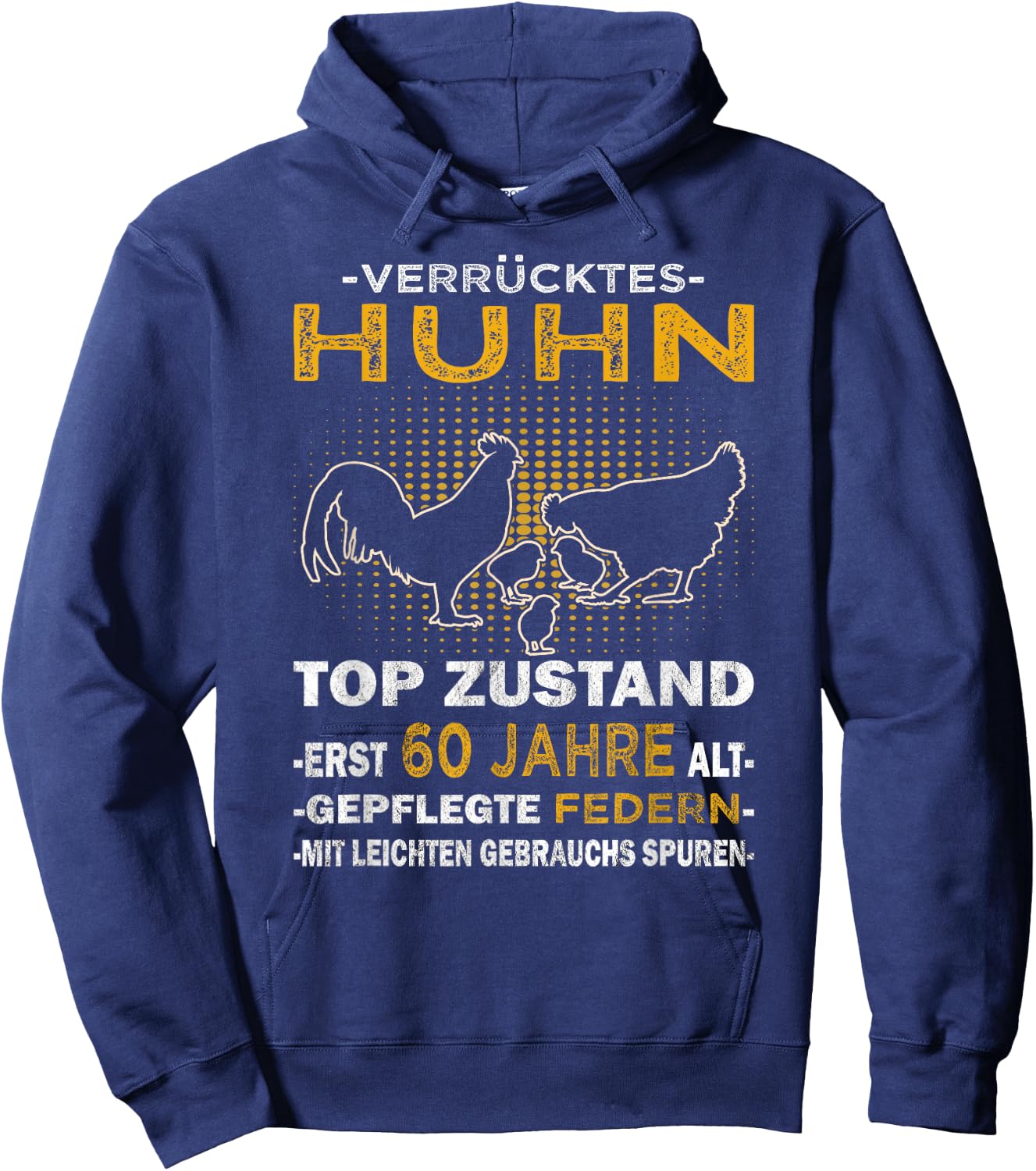 Landwirtin & Bäuerin | Verrücktes Huhn 60. Geburtstags Hoodie - Hoodie | Navy