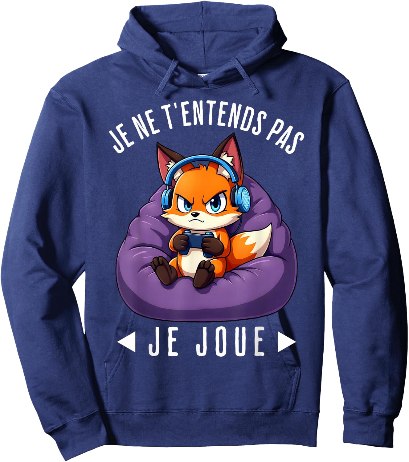 Funny Fox Fox Gamer Funny For Man Boy , Black, S Hoodie - Hoodie | Navy