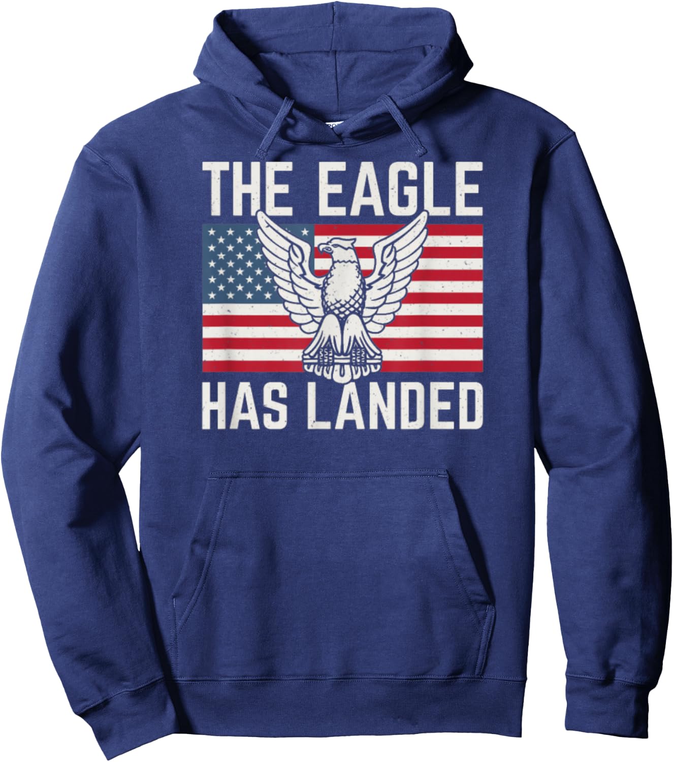 The Eagle Has Landed Scouting Adult Eagle Theme Black Small Classic Fit Short Sleeve Hoodie - Hoodie | Navy