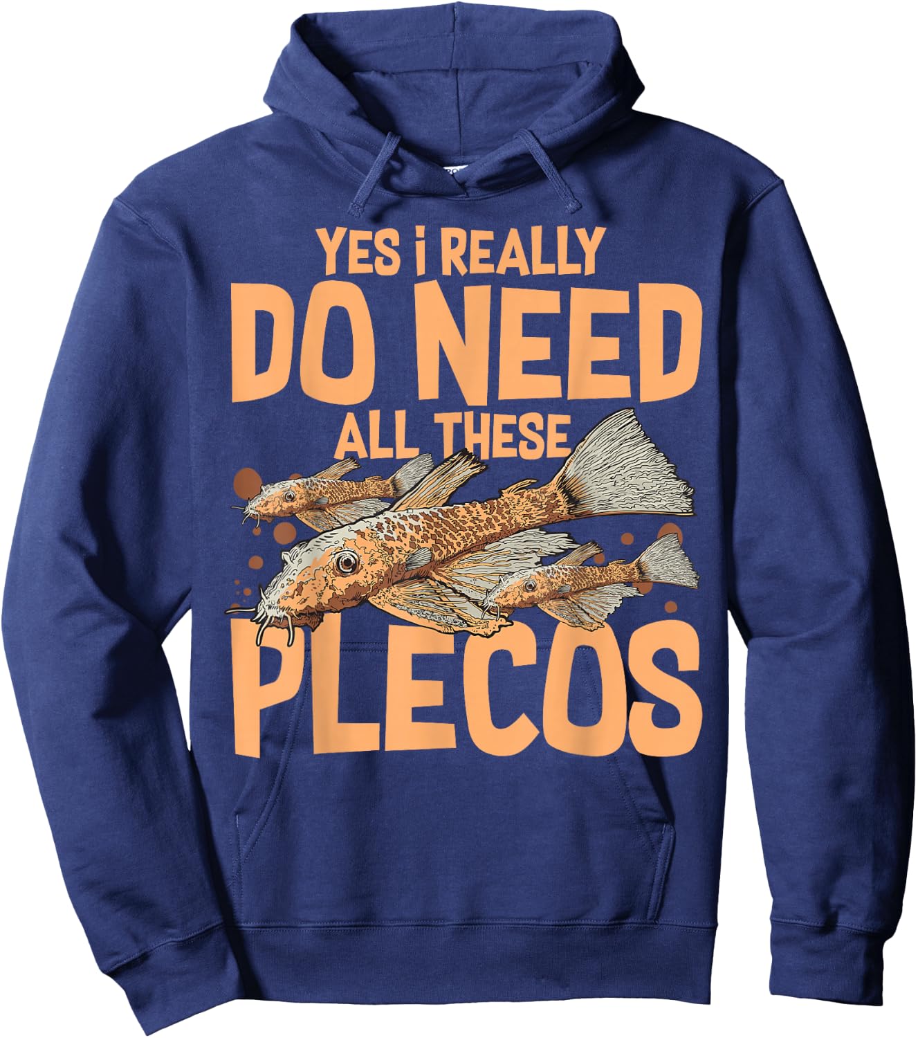 Plecostomus Pleco Fish Aquarium Food Tank Zebra Cave Hoodie - Hoodie | Navy