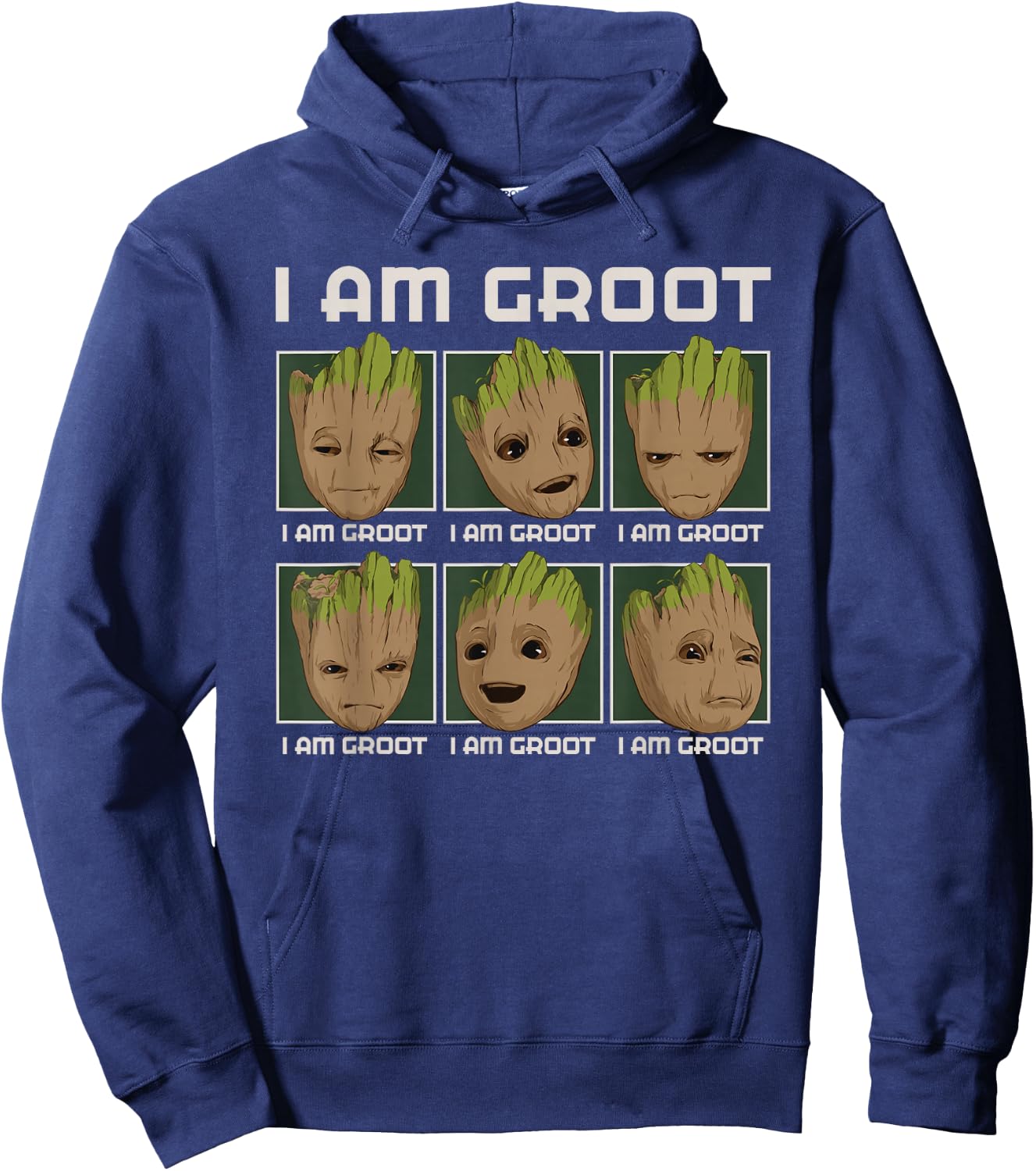 Marvel I Am Groot Guardians of The Galaxy Moods of Groot Hoodie - Hoodie | Navy